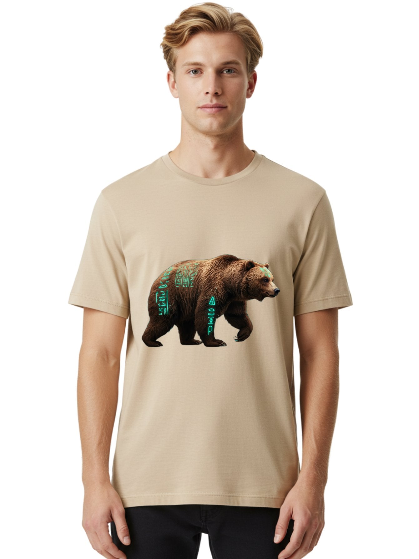 Bear-With-Hieroglyphics Men'S Graphic Tee, 100% Cotton, Comfortable Casual Summer Wear, Machine Washable, Vintage Camera, Old Camera, Antique Camera, Black Camera, Classic Photography, Photography Equipment, Nostalgic Device, Film Camera, Bae877 19