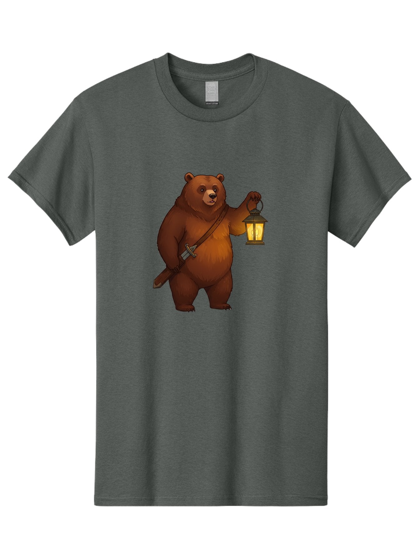 Bear-With-Lantern-2 Men'S Graphic Tee, 100% Cotton, Comfortable Casual Summer Wear, Machine Washable, Vintage Camera, Old Camera, Antique Camera, Black Camera, Classic Photography, Photography Equipment, Nostalgic Device, Film Camera, Bae879 11
