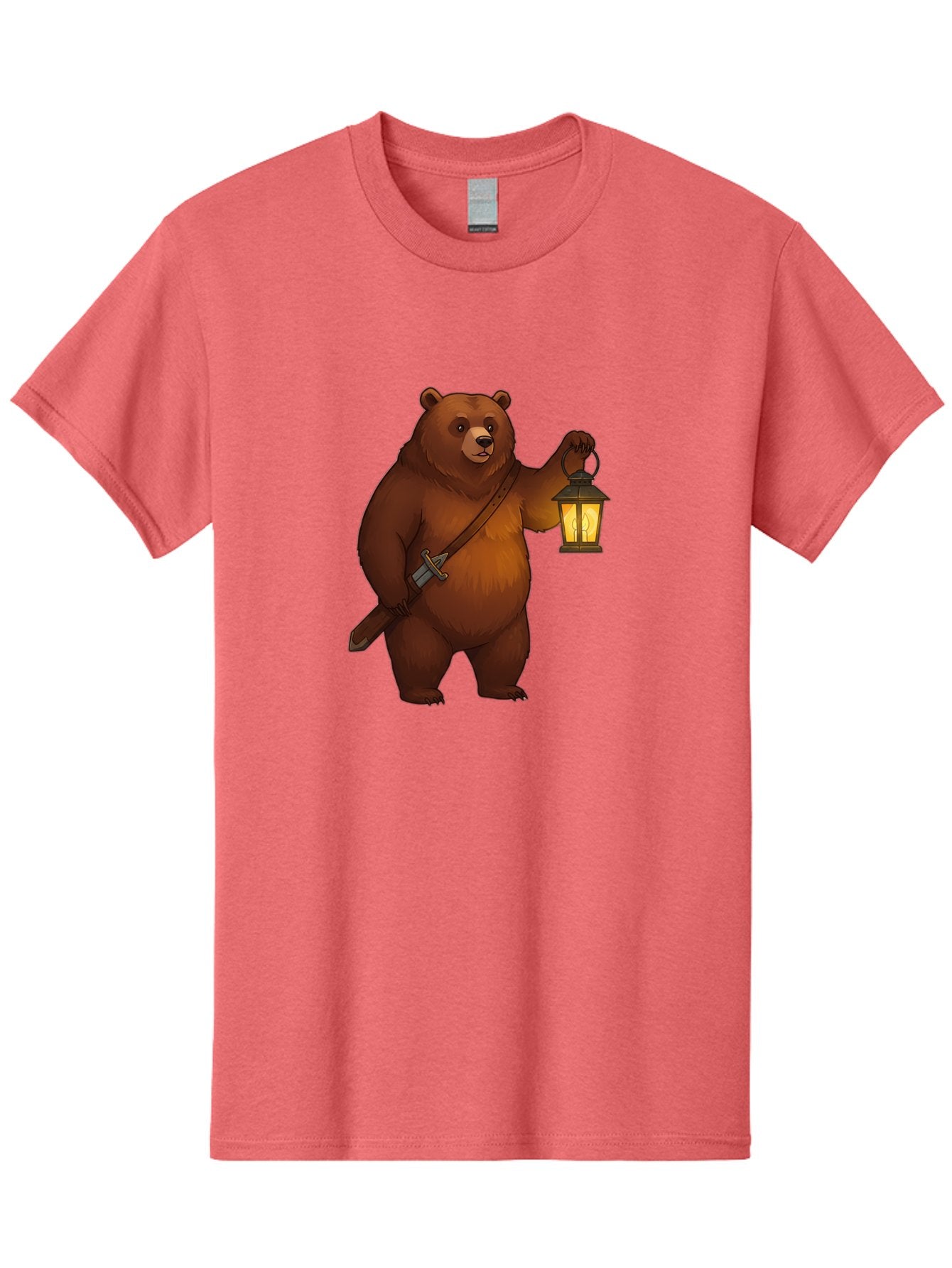 Bear-With-Lantern-2 Men'S Graphic Tee, 100% Cotton, Comfortable Casual Summer Wear, Machine Washable, Vintage Camera, Old Camera, Antique Camera, Black Camera, Classic Photography, Photography Equipment, Nostalgic Device, Film Camera, Bae879 4