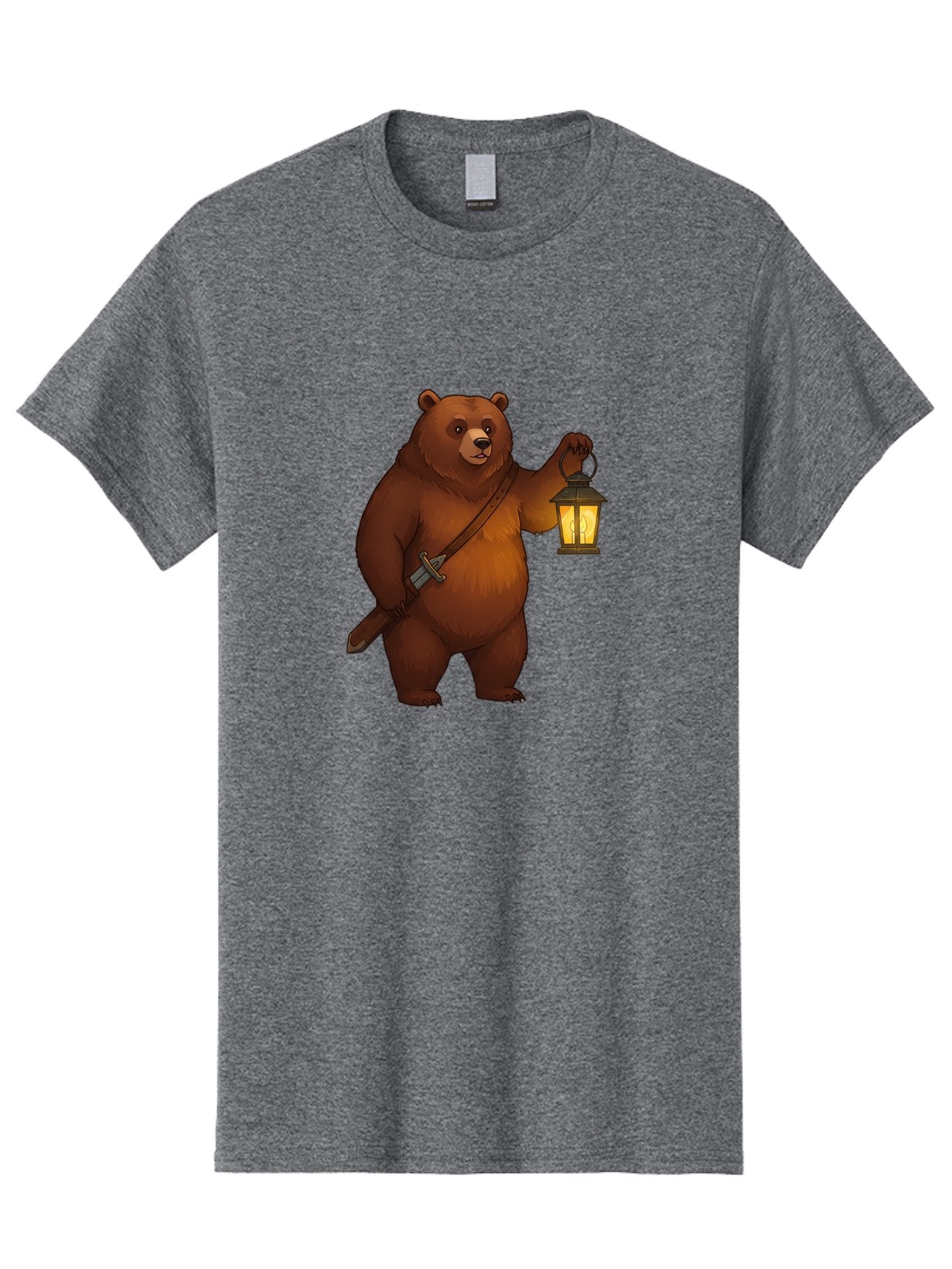 Bear-With-Lantern-2 Men'S Graphic Tee, 100% Cotton, Comfortable Casual Summer Wear, Machine Washable, Vintage Camera, Old Camera, Antique Camera, Black Camera, Classic Photography, Photography Equipment, Nostalgic Device, Film Camera, Bae879 5