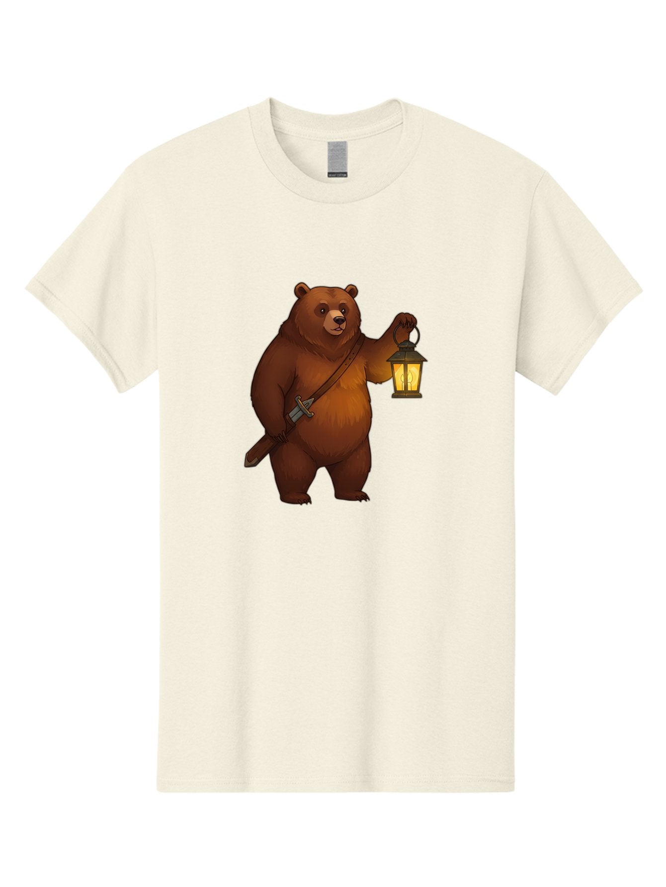 Bear-With-Lantern-2 Men'S Graphic Tee, 100% Cotton, Comfortable Casual Summer Wear, Machine Washable, Vintage Camera, Old Camera, Antique Camera, Black Camera, Classic Photography, Photography Equipment, Nostalgic Device, Film Camera, Bae879 15