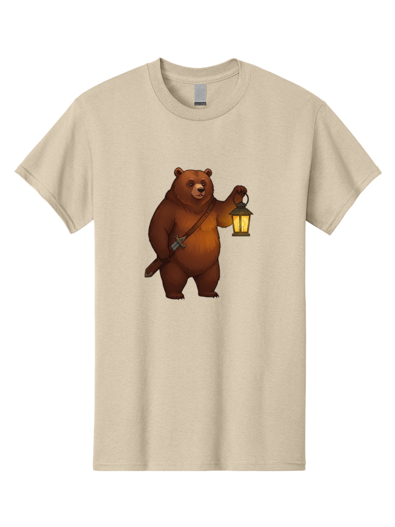 Bear-With-Lantern-2 Men'S Graphic Tee, 100% Cotton, Comfortable Casual Summer Wear, Machine Washable, Vintage Camera, Old Camera, Antique Camera, Black Camera, Classic Photography, Photography Equipment, Nostalgic Device, Film Camera, Bae879 13