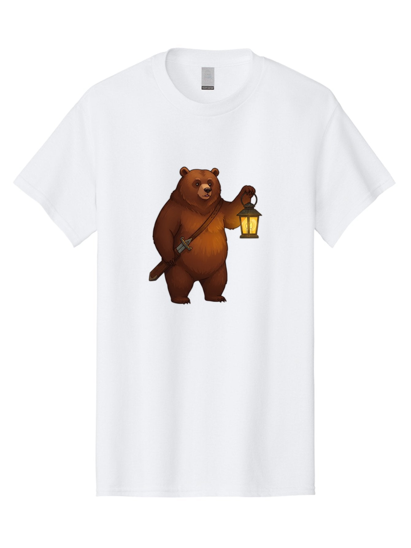 Bear-With-Lantern-2 Men'S Graphic Tee, 100% Cotton, Comfortable Casual Summer Wear, Machine Washable, Vintage Camera, Old Camera, Antique Camera, Black Camera, Classic Photography, Photography Equipment, Nostalgic Device, Film Camera, Bae879 6