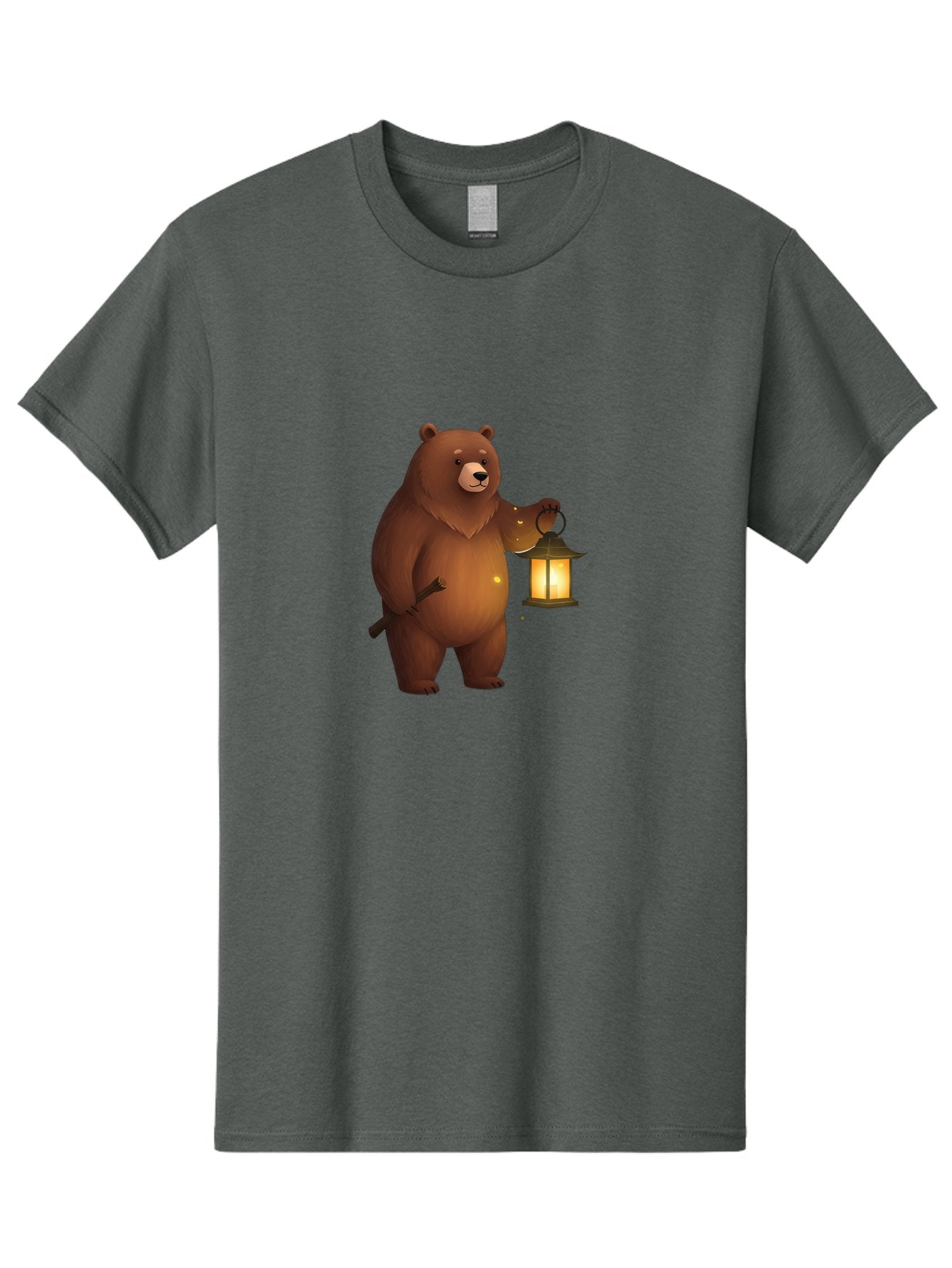 Bear-With-Lantern-3 Men'S Graphic Tee, 100% Cotton, Comfortable Casual Summer Wear, Machine Washable, Vintage Camera, Old Camera, Antique Camera, Black Camera, Classic Photography, Photography Equipment, Nostalgic Device, Film Camera, Bae880 13