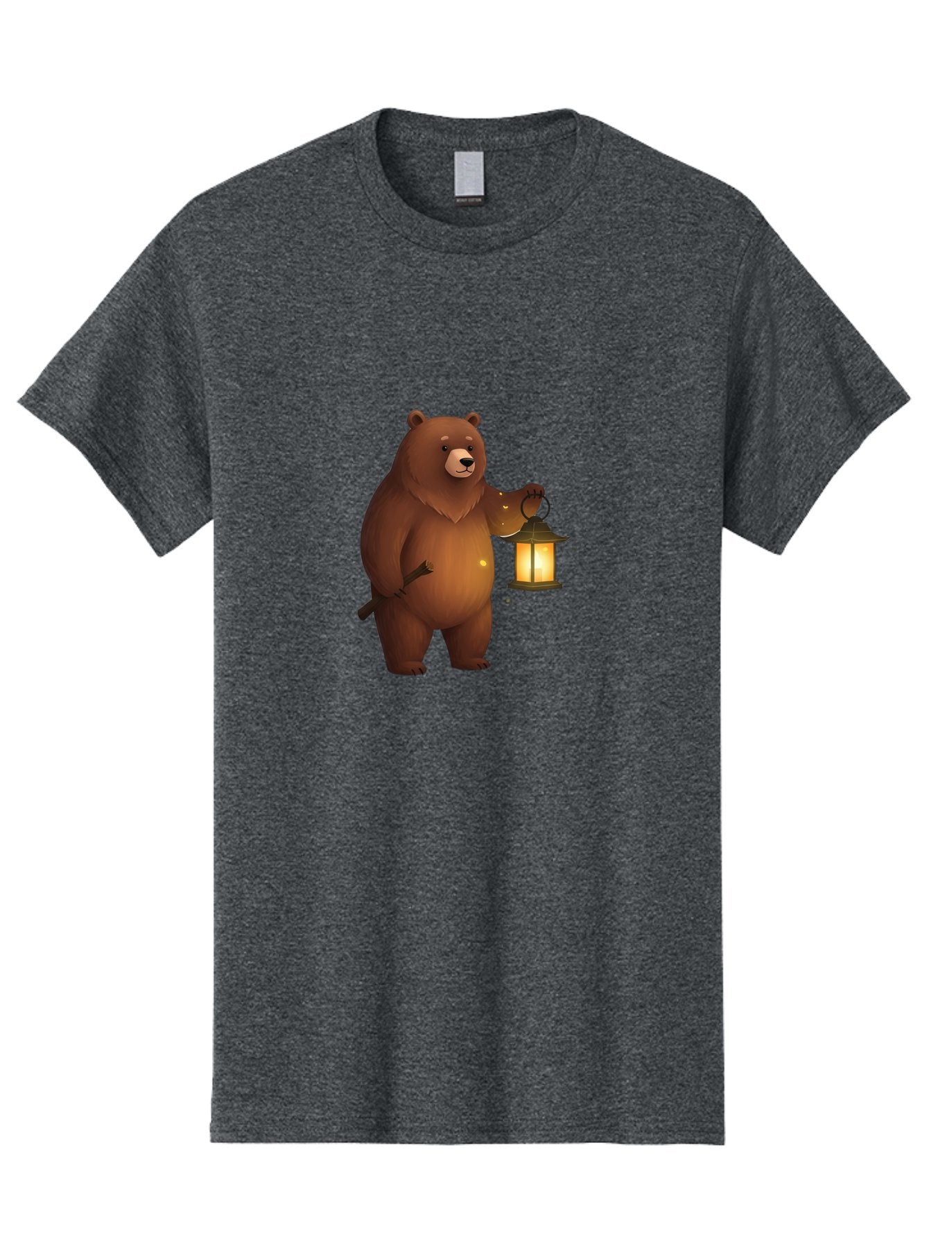Bear-With-Lantern-3 Men'S Graphic Tee, 100% Cotton, Comfortable Casual Summer Wear, Machine Washable, Vintage Camera, Old Camera, Antique Camera, Black Camera, Classic Photography, Photography Equipment, Nostalgic Device, Film Camera, Bae880