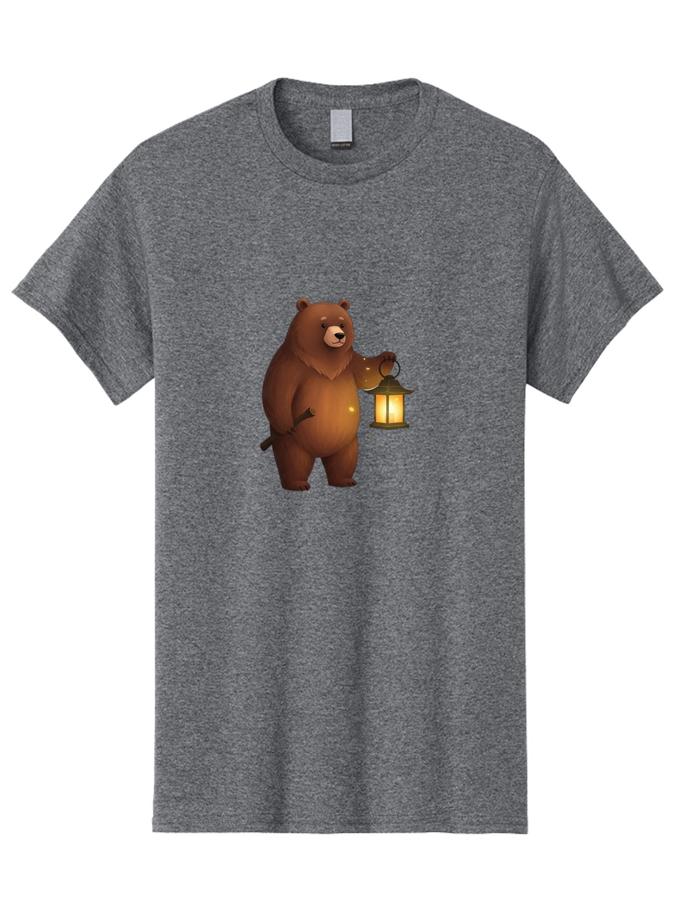 Bear-With-Lantern-3 Men'S Graphic Tee, 100% Cotton, Comfortable Casual Summer Wear, Machine Washable, Vintage Camera, Old Camera, Antique Camera, Black Camera, Classic Photography, Photography Equipment, Nostalgic Device, Film Camera, Bae880 11