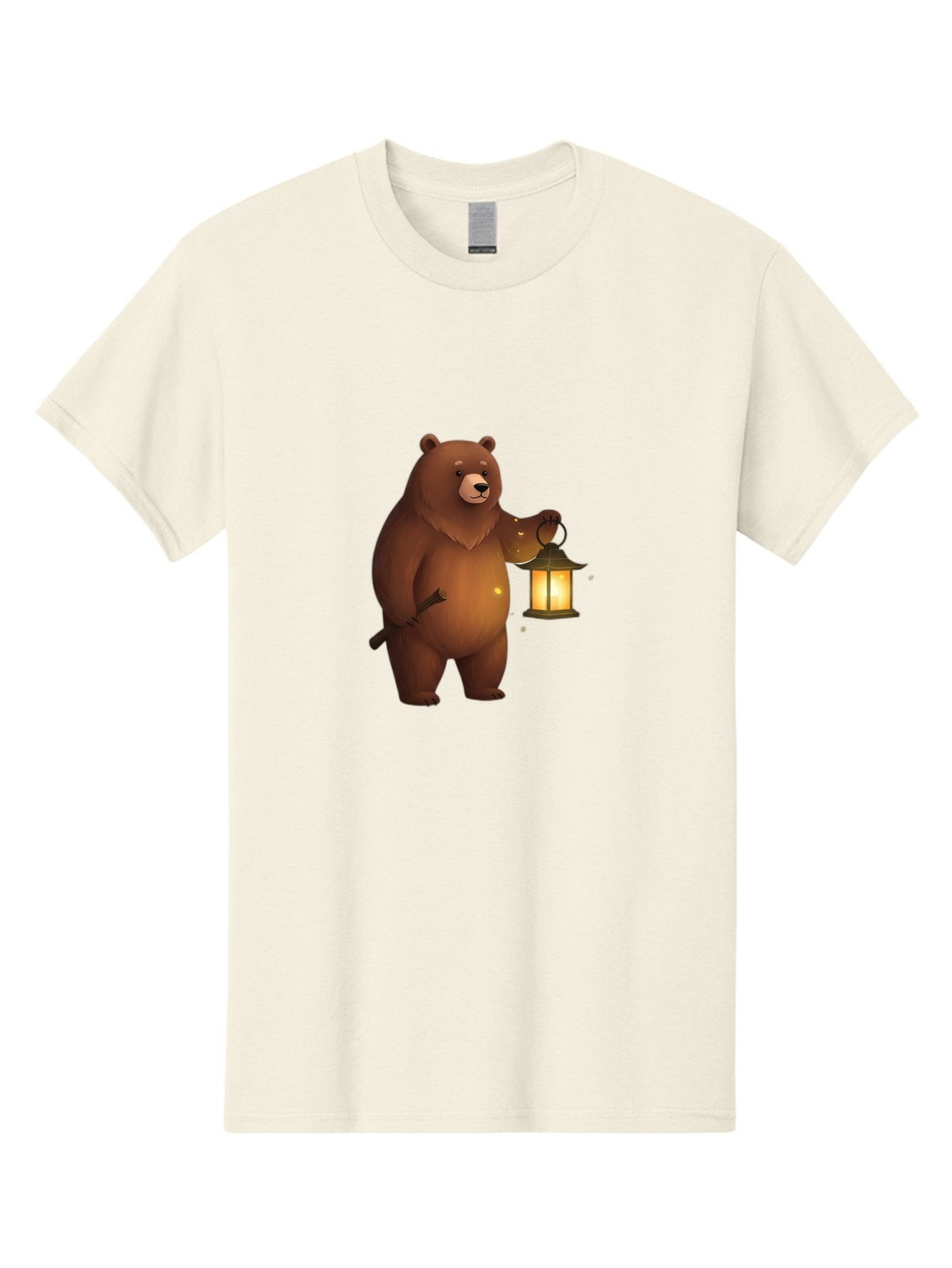 Bear-With-Lantern-3 Men'S Graphic Tee, 100% Cotton, Comfortable Casual Summer Wear, Machine Washable, Vintage Camera, Old Camera, Antique Camera, Black Camera, Classic Photography, Photography Equipment, Nostalgic Device, Film Camera, Bae880 3