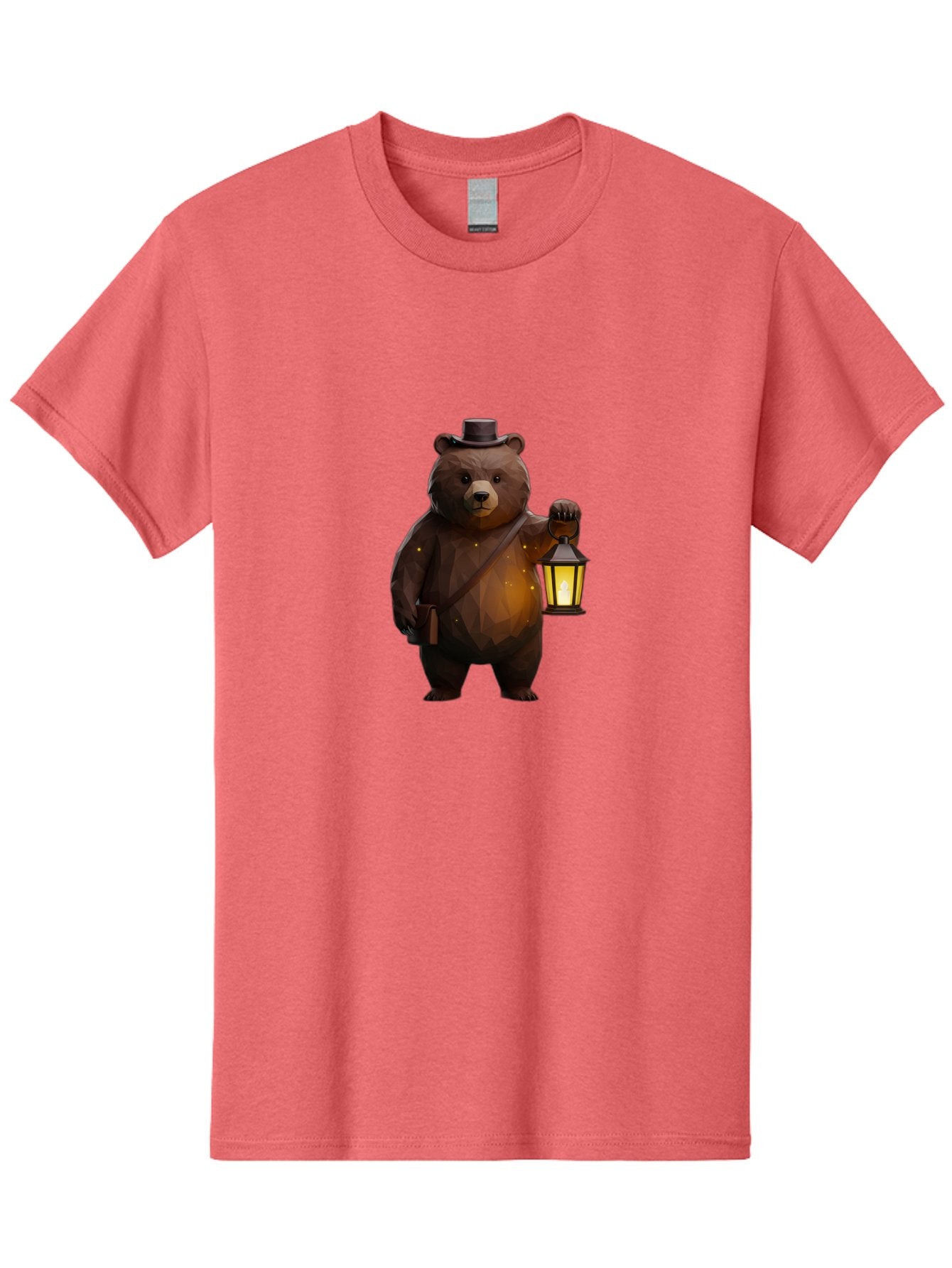 Bear-With-Lantern-And-Holster Men'S Graphic Tee, 100% Cotton, Comfortable Casual Summer Wear, Machine Washable, Vintage Camera, Old Camera, Antique Camera, Black Camera, Classic Photography, Photography Equipment, Nostalgic Device, Bae881 3