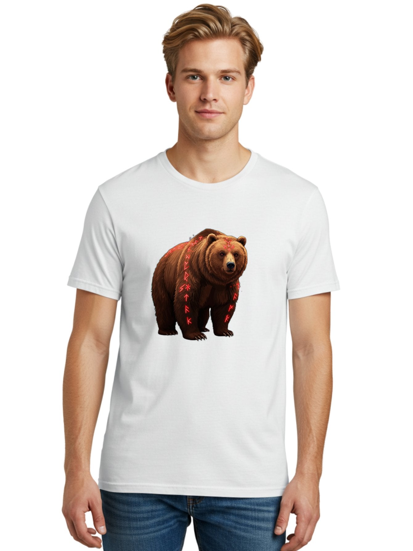 Bear-With-Runic-Symbols Men'S Graphic Tee, 100% Cotton, Comfortable Casual Summer Wear, Machine Washable, Vintage Camera, Old Camera, Antique Camera, Black Camera, Classic Photography, Photography Equipment, Nostalgic Device, Film Camera, Bae885 18