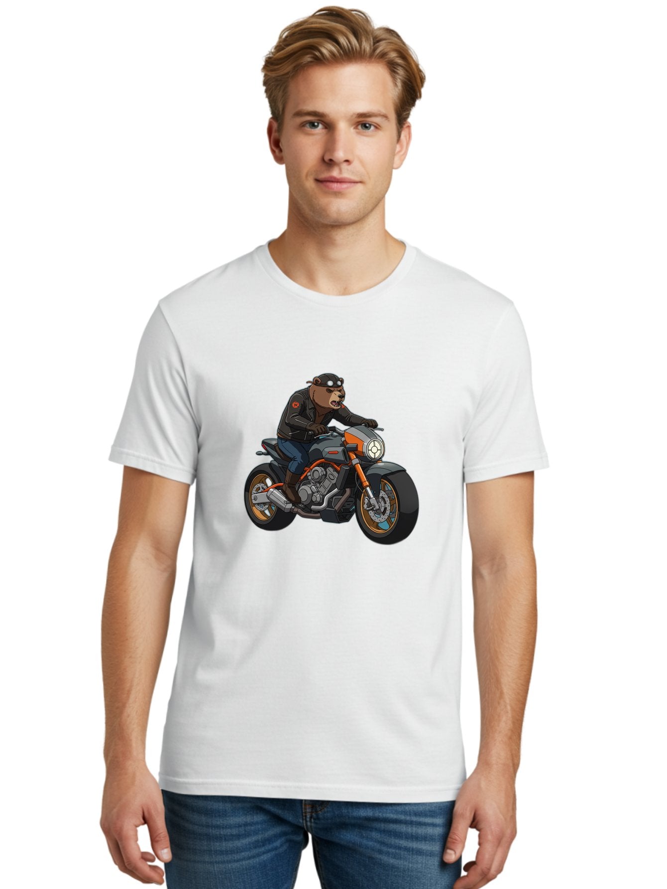 Biker-Bear-1 Men'S Graphic Tee, 100% Cotton, Comfortable Casual Summer Wear, Machine Washable, Vintage Camera, Old Camera, Antique Camera, Black Camera, Classic Photography, Photography Equipment, Nostalgic Device, Film Camera, Camera Art Bae892 27