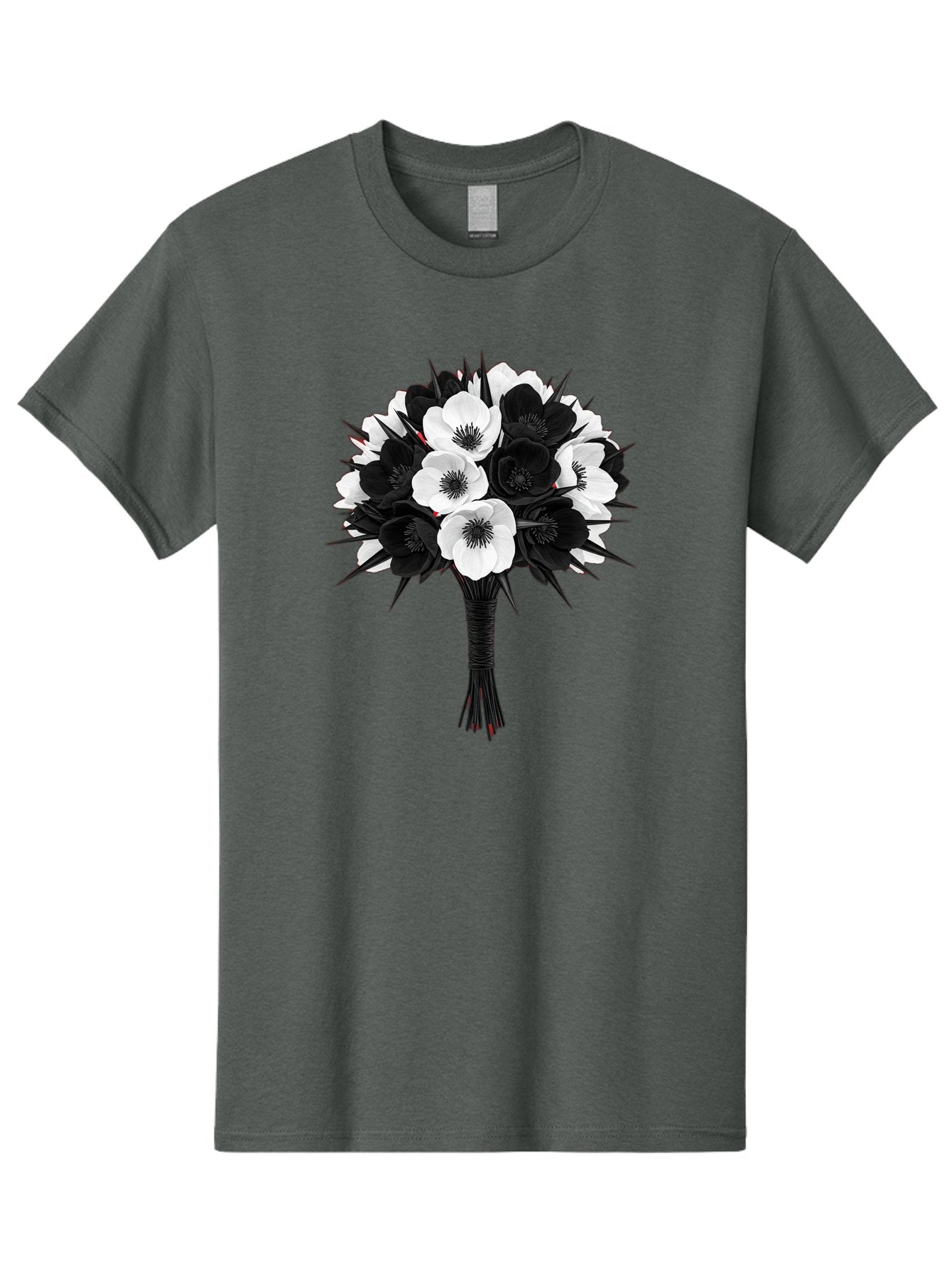 Black-And-White-Anemone-Bouquet Men'S Graphic Tee, 100% Cotton, Comfortable Casual Summer Wear, Machine Washable, Vintage Camera, Old Camera, Antique Camera, Black Camera, Classic Photography, Photography Equipment, Nostalgic Device, Bae895 14