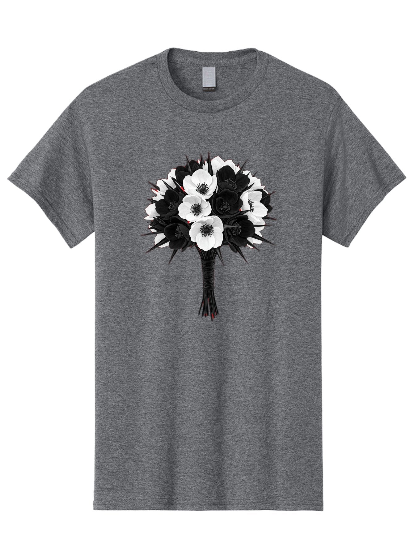 Black-And-White-Anemone-Bouquet Men'S Graphic Tee, 100% Cotton, Comfortable Casual Summer Wear, Machine Washable, Vintage Camera, Old Camera, Antique Camera, Black Camera, Classic Photography, Photography Equipment, Nostalgic Device, Bae895 5