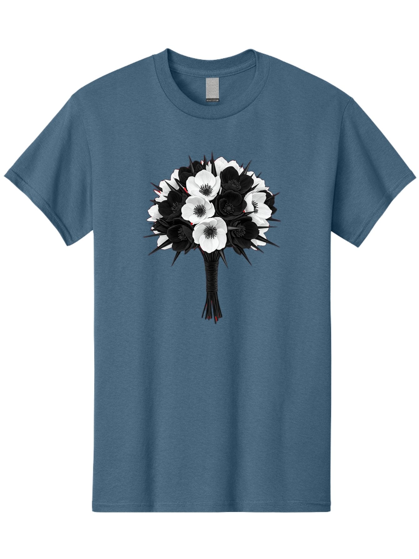 Black-And-White-Anemone-Bouquet Men'S Graphic Tee, 100% Cotton, Comfortable Casual Summer Wear, Machine Washable, Vintage Camera, Old Camera, Antique Camera, Black Camera, Classic Photography, Photography Equipment, Nostalgic Device, Bae895 3