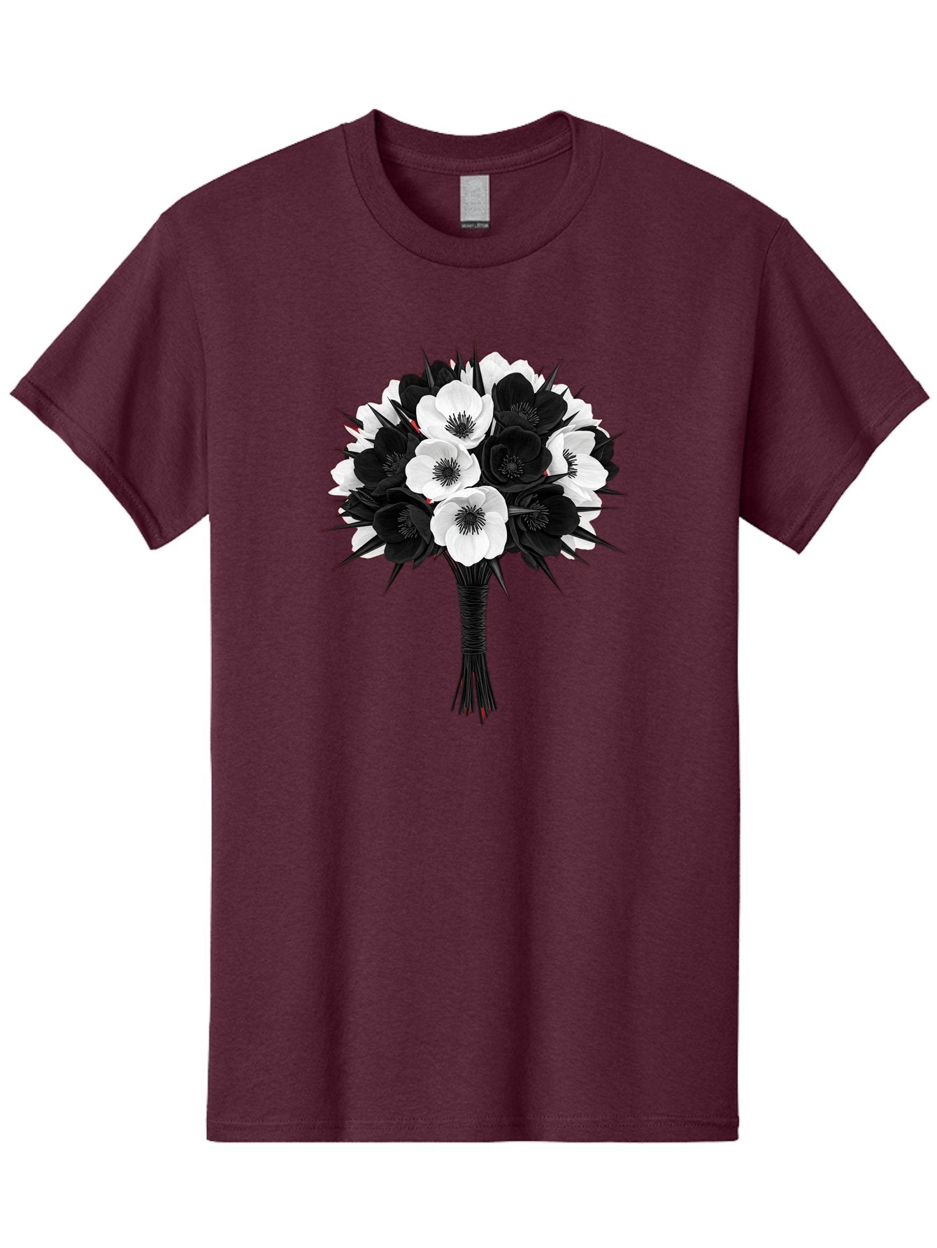 Black-And-White-Anemone-Bouquet Men'S Graphic Tee, 100% Cotton, Comfortable Casual Summer Wear, Machine Washable, Vintage Camera, Old Camera, Antique Camera, Black Camera, Classic Photography, Photography Equipment, Nostalgic Device, Bae895 9
