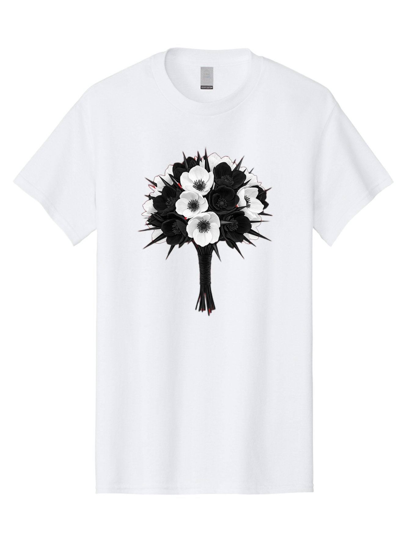 Black-And-White-Anemone-Bouquet Men'S Graphic Tee, 100% Cotton, Comfortable Casual Summer Wear, Machine Washable, Vintage Camera, Old Camera, Antique Camera, Black Camera, Classic Photography, Photography Equipment, Nostalgic Device, Bae895 7