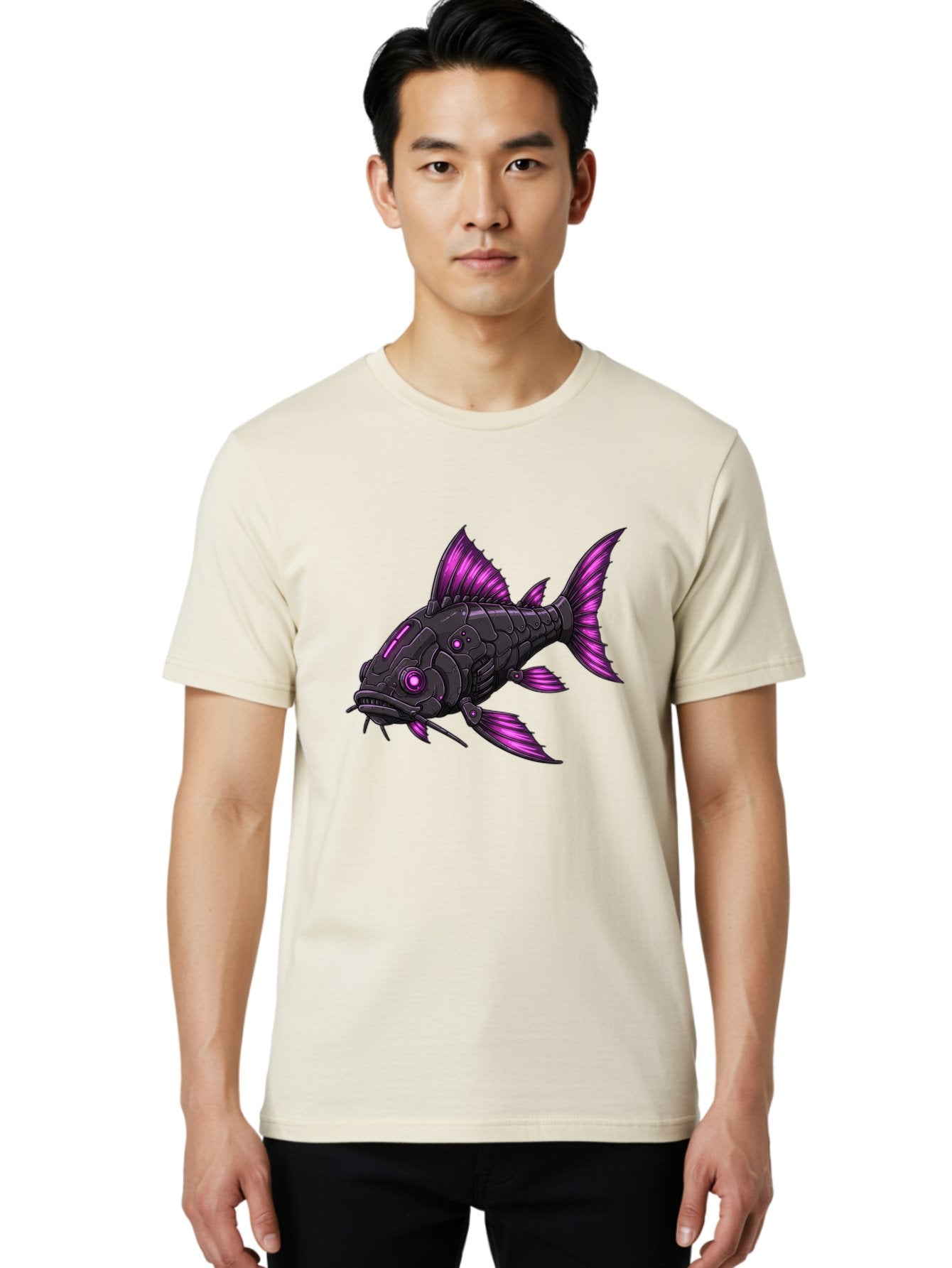 Black-Fish-With-Purple-Fins Men'S Graphic Tee, 100% Cotton, Comfortable Casual Summer Wear, Machine Washable, Vintage Camera, Old Camera, Antique Camera, Black Camera, Classic Photography, Photography Equipment, Nostalgic Device, Film Camera, Bae896 20