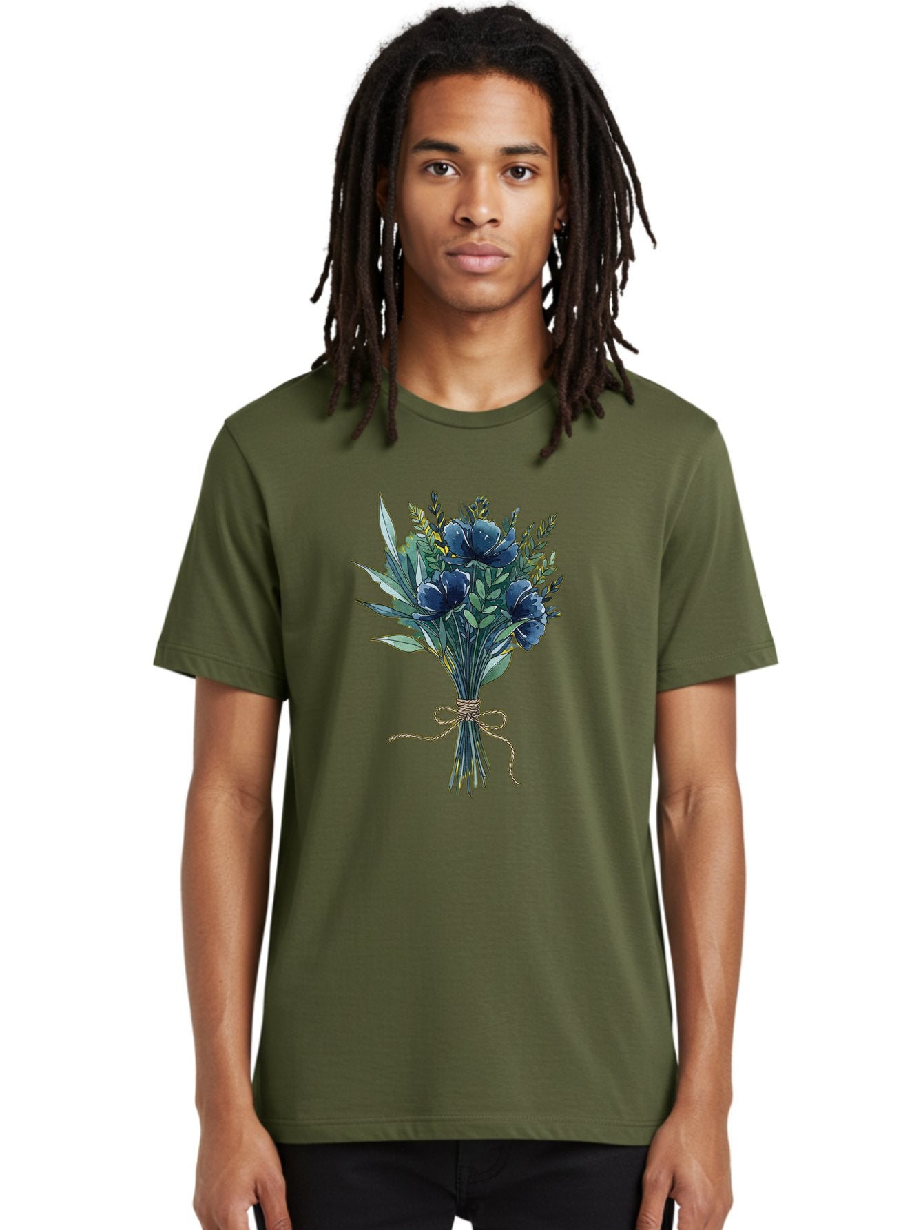 Bouquet-Of-Blue-Flowers Men'S Graphic Tee, 100% Cotton, Comfortable Casual Summer Wear, Machine Washable, Vintage Camera, Old Camera, Antique Camera, Black Camera, Classic Photography, Photography Equipment, Nostalgic Device, Film Camera, Bae901 17