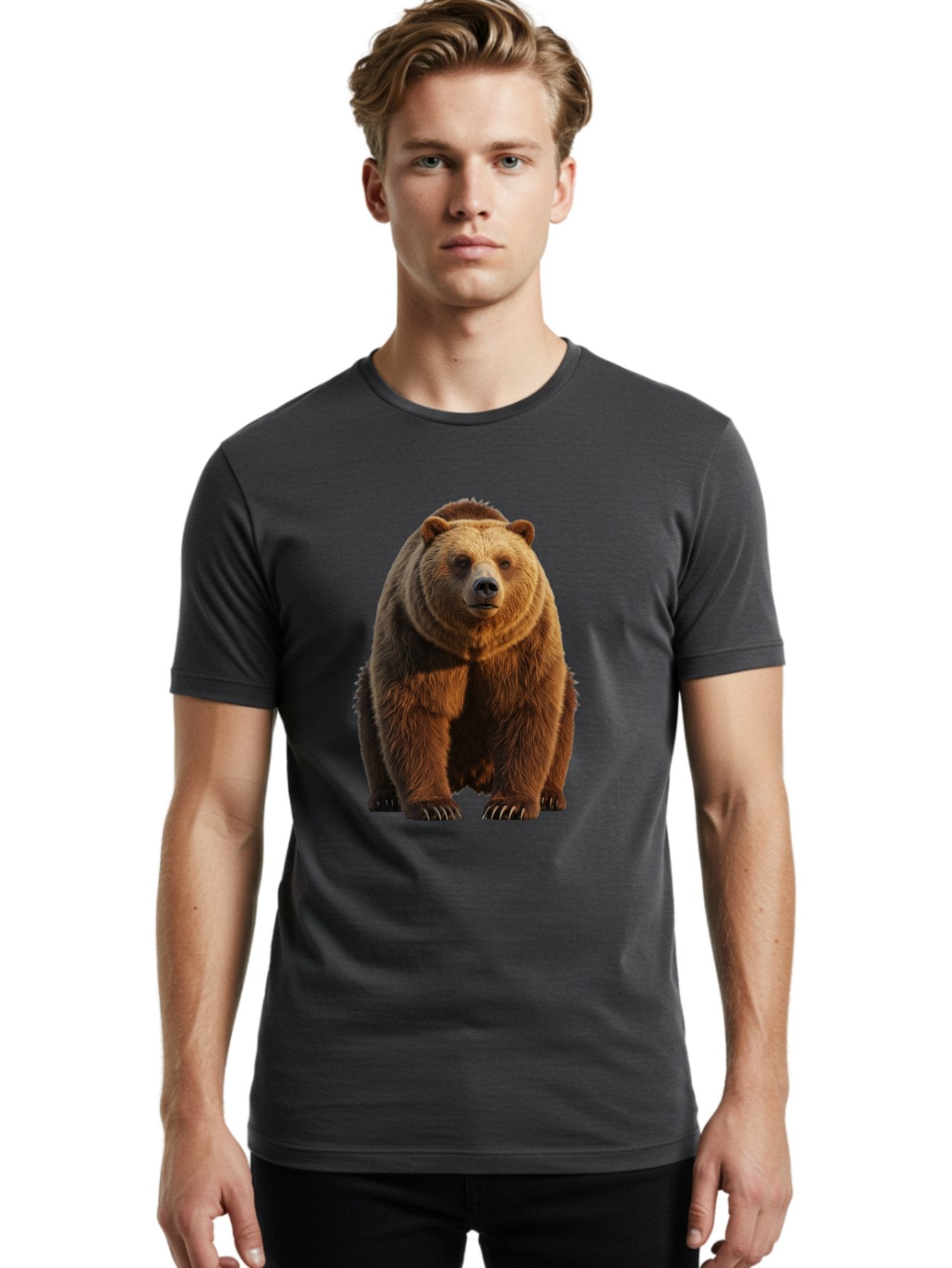 Brown-Bear-2 Men'S Graphic Tee, 100% Cotton, Comfortable Casual Summer Wear, Machine Washable, Vintage Camera, Old Camera, Antique Camera, Black Camera, Classic Photography, Photography Equipment, Nostalgic Device, Film Camera, Camera Art Bae909 25