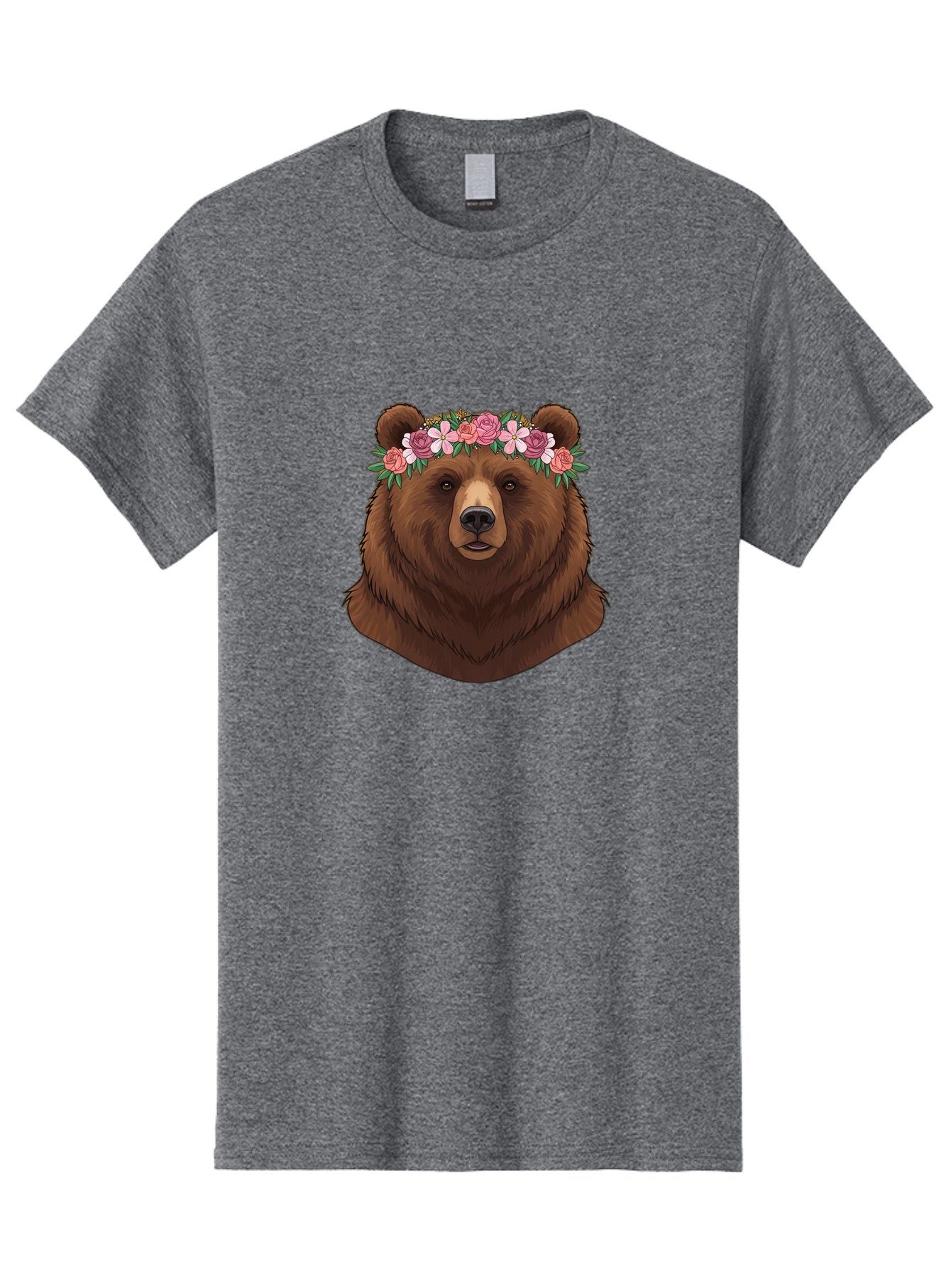 Brown-Bear-Crowned-With-Flowers Men'S Graphic Tee, 100% Cotton, Comfortable Casual Summer Wear, Machine Washable, Vintage Camera, Old Camera, Antique Camera, Black Camera, Classic Photography, Photography Equipment, Nostalgic Device, Bae916