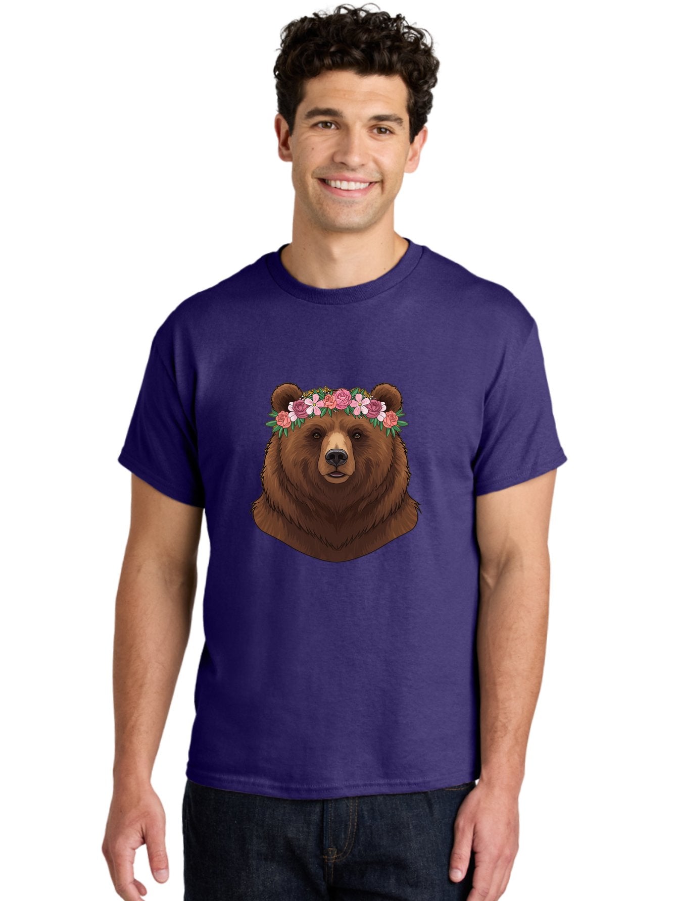 Brown-Bear-Crowned-With-Flowers Men'S Graphic Tee, 100% Cotton, Comfortable Casual Summer Wear, Machine Washable, Vintage Camera, Old Camera, Antique Camera, Black Camera, Classic Photography, Photography Equipment, Nostalgic Device, Bae916 29