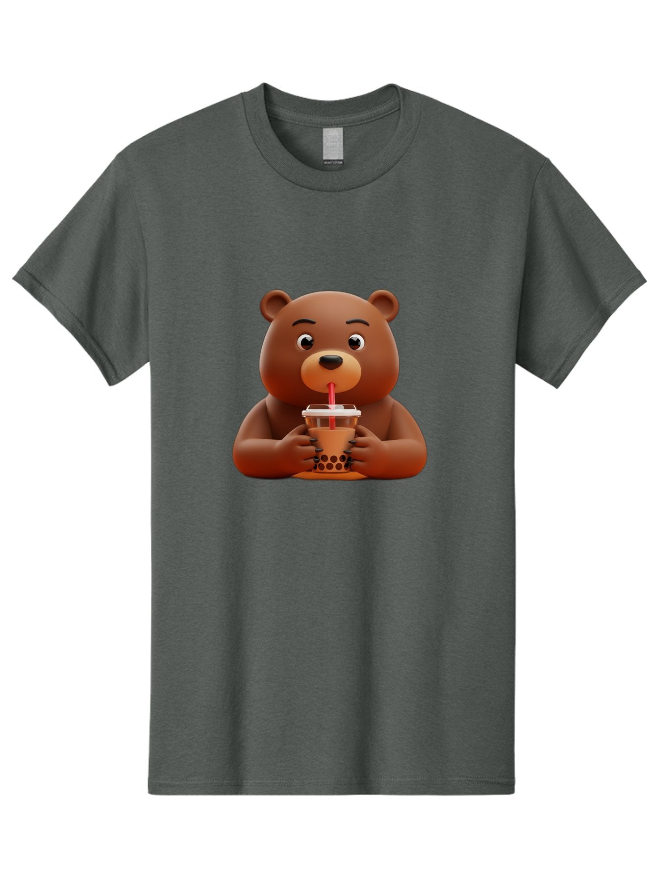 Brown-Bear-Drinking-Bubble-Tea Men'S Graphic Tee, 100% Cotton, Comfortable Casual Summer Wear, Machine Washable, Vintage Camera, Old Camera, Antique Camera, Black Camera, Classic Photography, Photography Equipment, Nostalgic Device, Bae918 10