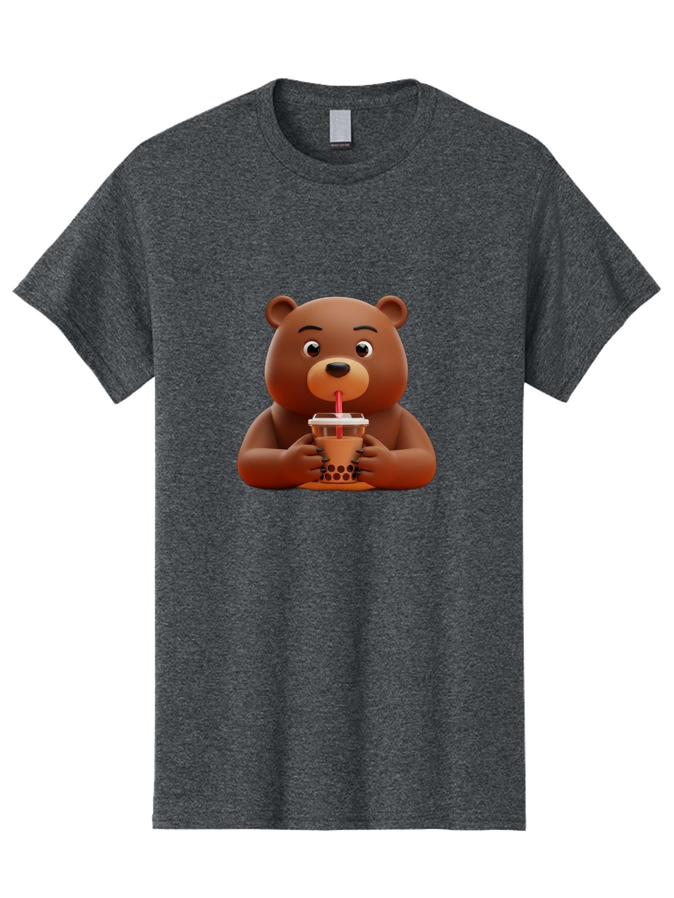 Brown-Bear-Drinking-Bubble-Tea Men'S Graphic Tee, 100% Cotton, Comfortable Casual Summer Wear, Machine Washable, Vintage Camera, Old Camera, Antique Camera, Black Camera, Classic Photography, Photography Equipment, Nostalgic Device, Bae918 4