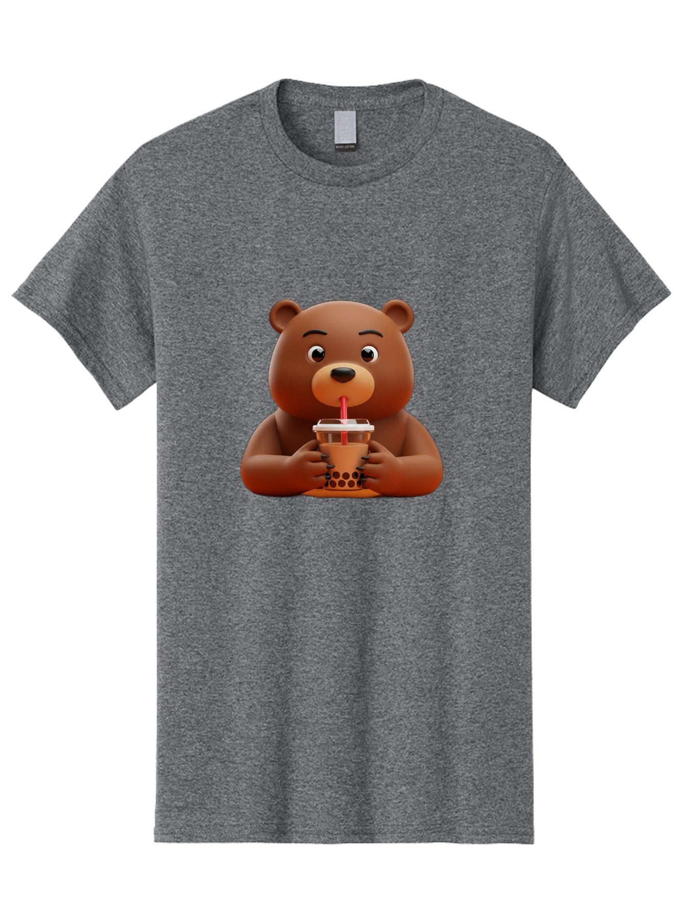 Brown-Bear-Drinking-Bubble-Tea Men'S Graphic Tee, 100% Cotton, Comfortable Casual Summer Wear, Machine Washable, Vintage Camera, Old Camera, Antique Camera, Black Camera, Classic Photography, Photography Equipment, Nostalgic Device, Bae918 5