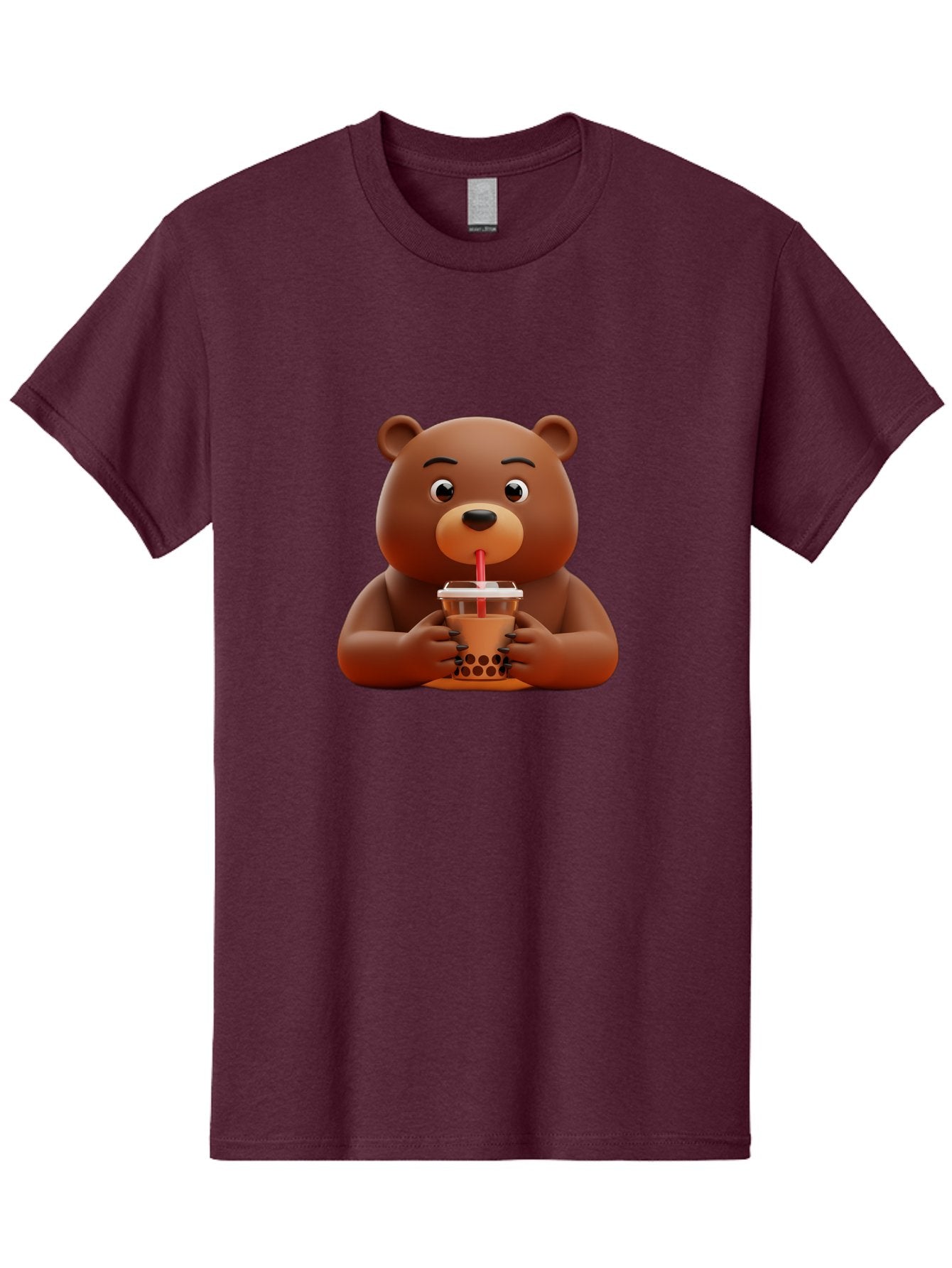 Brown-Bear-Drinking-Bubble-Tea Men'S Graphic Tee, 100% Cotton, Comfortable Casual Summer Wear, Machine Washable, Vintage Camera, Old Camera, Antique Camera, Black Camera, Classic Photography, Photography Equipment, Nostalgic Device, Bae918 6