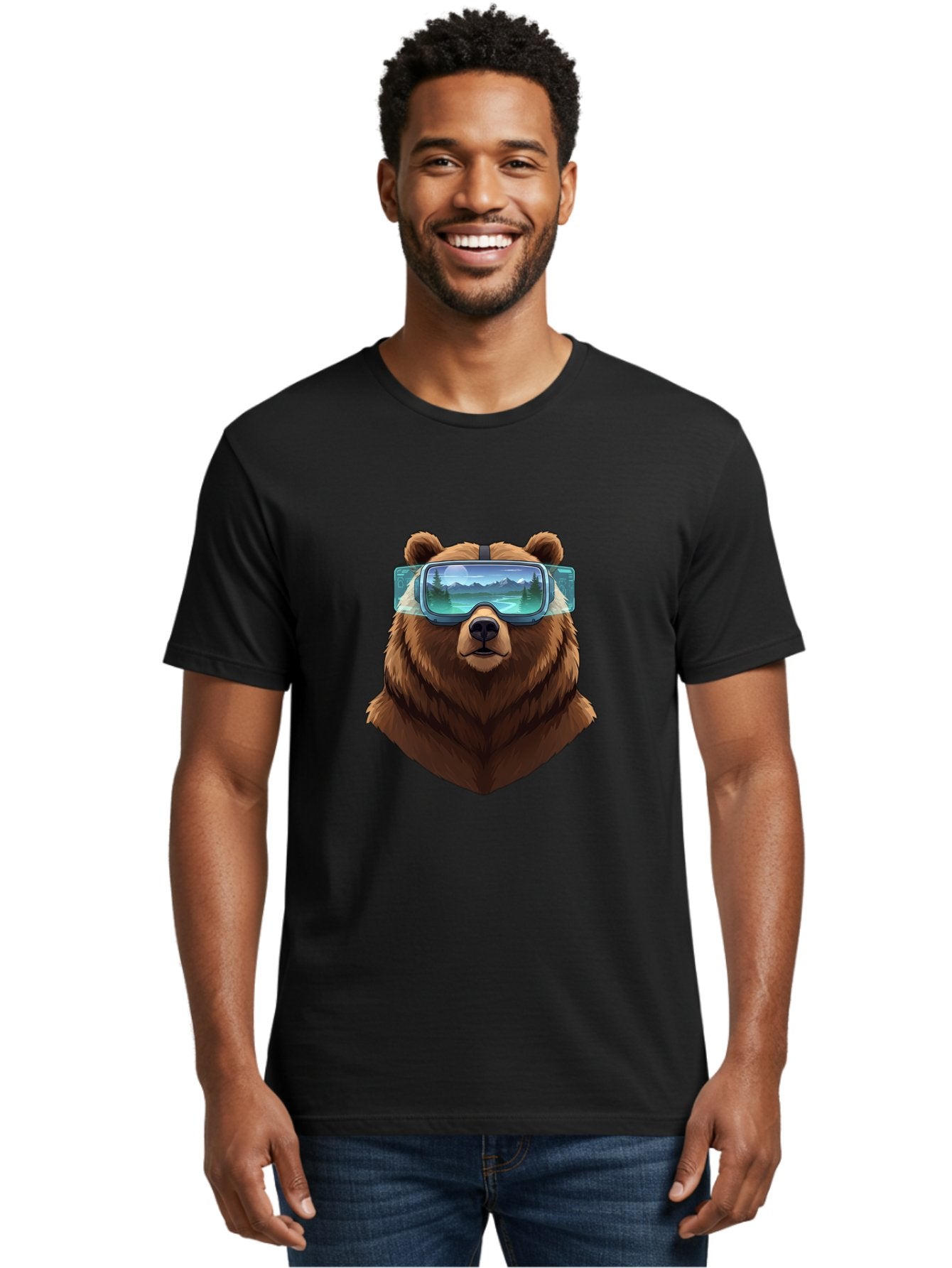 Brown-Bear-Goggles Men'S Graphic Tee, 100% Cotton, Comfortable Casual Summer Wear, Machine Washable, Vintage Camera, Old Camera, Antique Camera, Black Camera, Classic Photography, Photography Equipment, Nostalgic Device, Film Camera, Bae920 25
