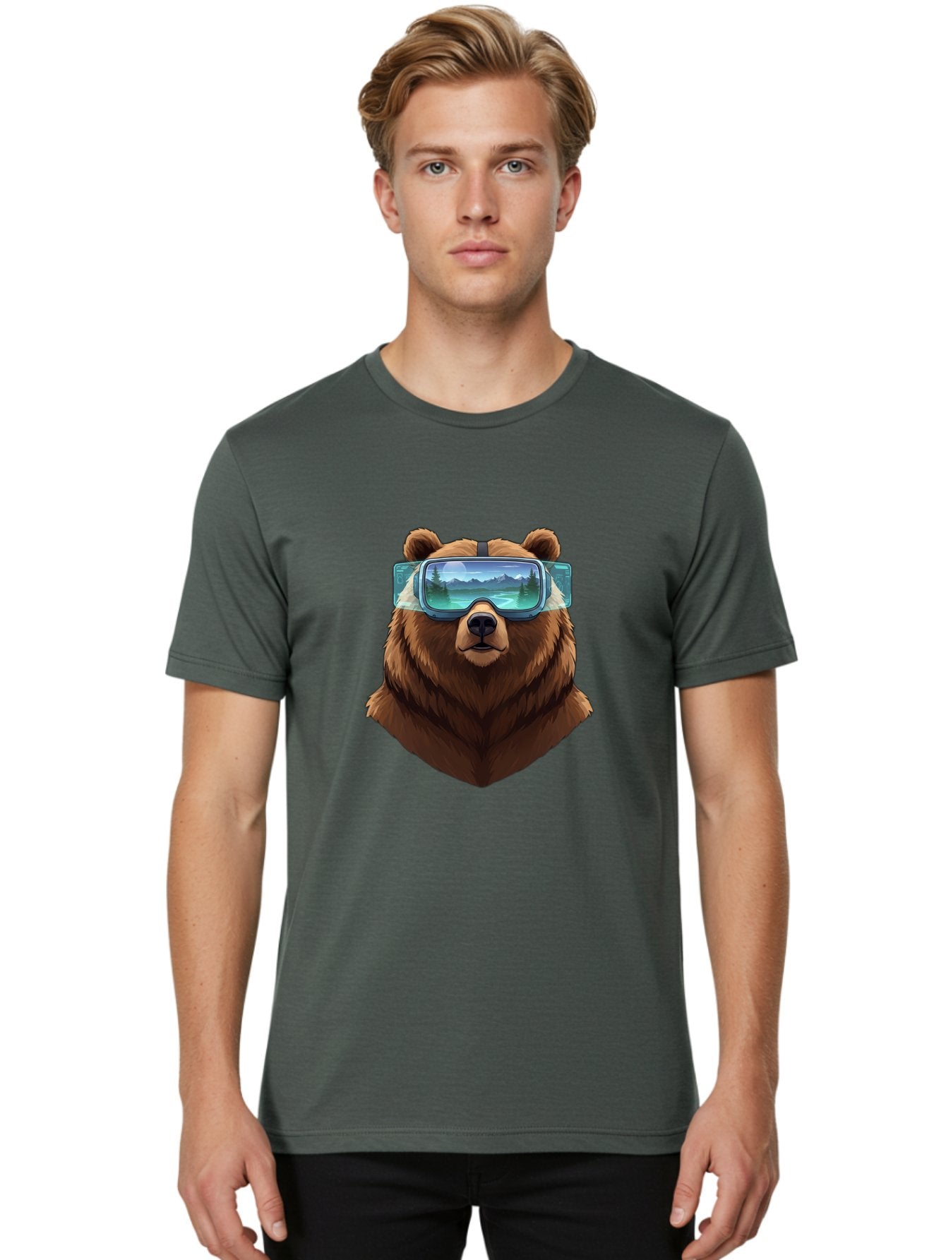 Brown-Bear-Goggles Men'S Graphic Tee, 100% Cotton, Comfortable Casual Summer Wear, Machine Washable, Vintage Camera, Old Camera, Antique Camera, Black Camera, Classic Photography, Photography Equipment, Nostalgic Device, Film Camera, Bae920 19