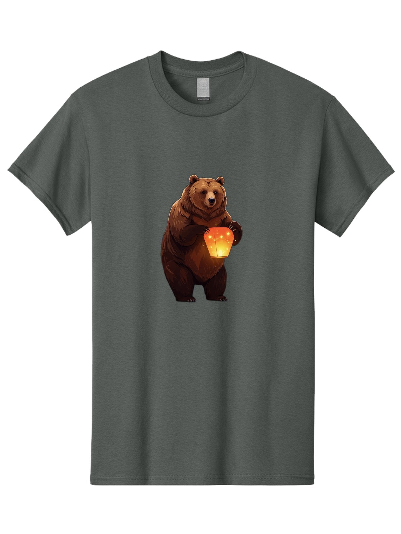 Brown-Bear-Holding-Lantern Men'S Graphic Tee, 100% Cotton, Comfortable Casual Summer Wear, Machine Washable, Vintage Camera, Old Camera, Antique Camera, Black Camera, Classic Photography, Photography Equipment, Nostalgic Device, Film Camera, Bae921