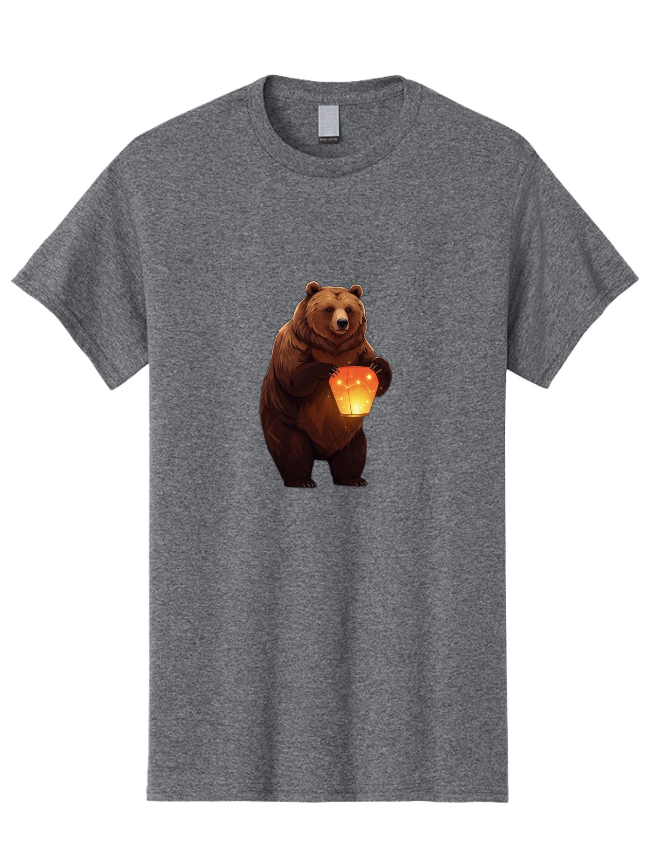 Brown-Bear-Holding-Lantern Men'S Graphic Tee, 100% Cotton, Comfortable Casual Summer Wear, Machine Washable, Vintage Camera, Old Camera, Antique Camera, Black Camera, Classic Photography, Photography Equipment, Nostalgic Device, Film Camera, Bae921 3