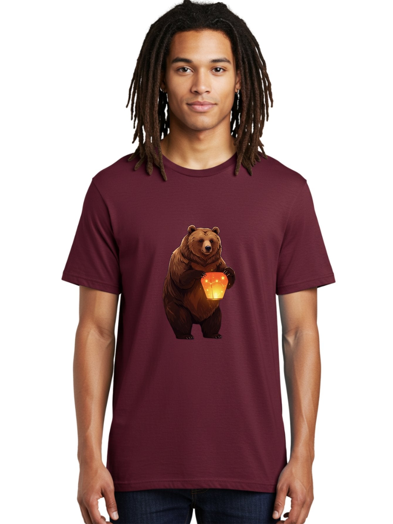 Brown-Bear-Holding-Lantern Men'S Graphic Tee, 100% Cotton, Comfortable Casual Summer Wear, Machine Washable, Vintage Camera, Old Camera, Antique Camera, Black Camera, Classic Photography, Photography Equipment, Nostalgic Device, Film Camera, Bae921 26