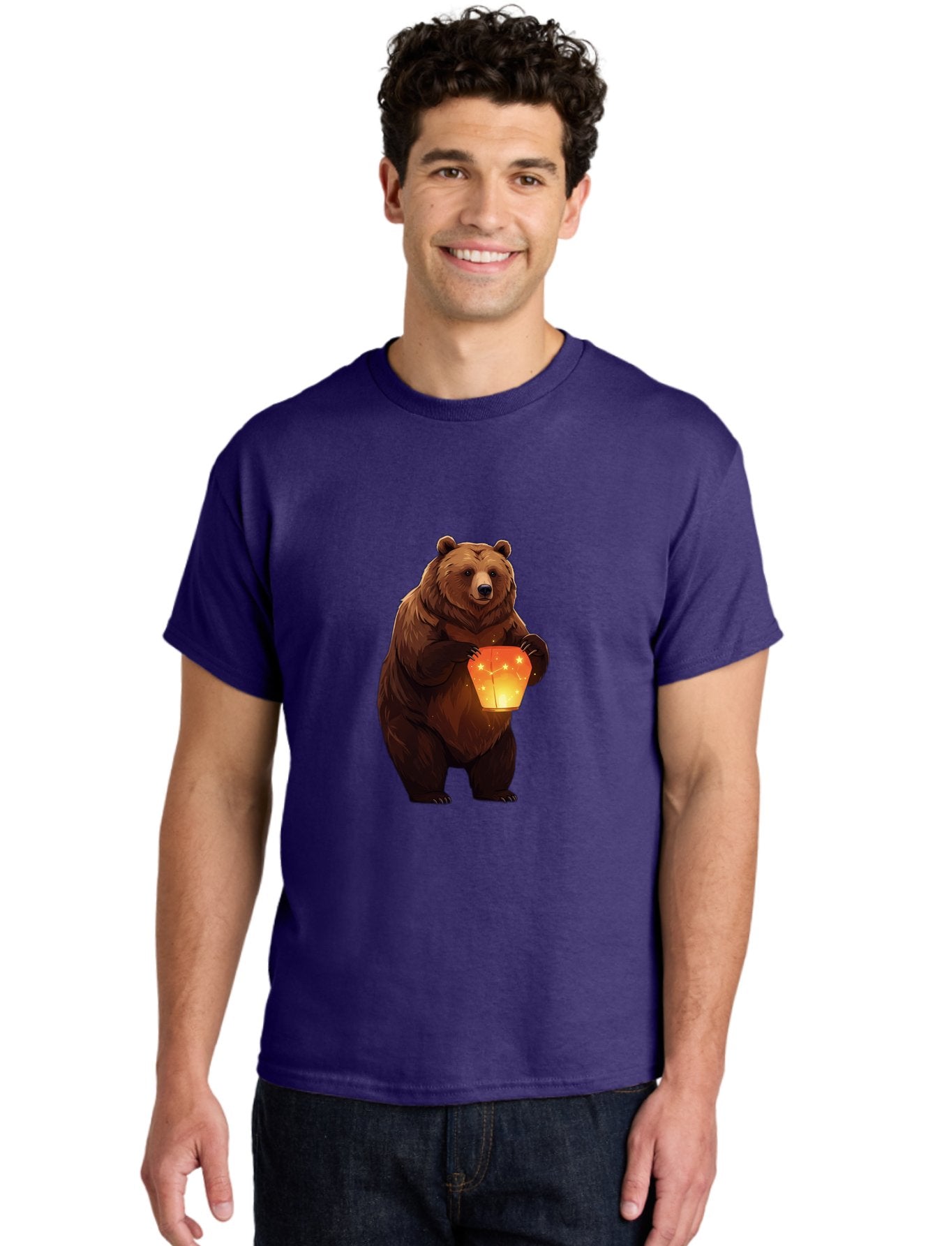 Brown-Bear-Holding-Lantern Men'S Graphic Tee, 100% Cotton, Comfortable Casual Summer Wear, Machine Washable, Vintage Camera, Old Camera, Antique Camera, Black Camera, Classic Photography, Photography Equipment, Nostalgic Device, Film Camera, Bae921 28