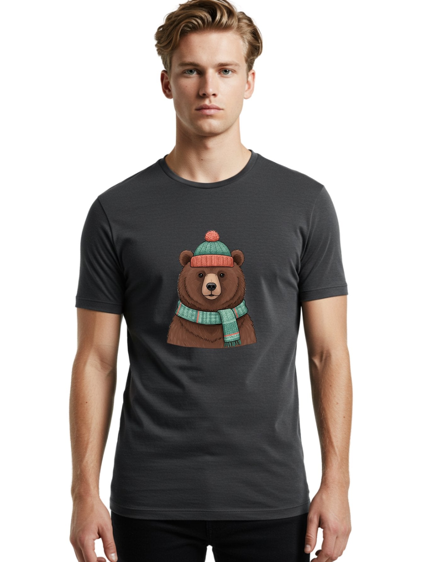 Brown-Bear-In-Winter-Hat Men'S Graphic Tee, 100% Cotton, Comfortable Casual Summer Wear, Machine Washable, Vintage Camera, Old Camera, Antique Camera, Black Camera, Classic Photography, Photography Equipment, Nostalgic Device, Film Camera, Bae922 29