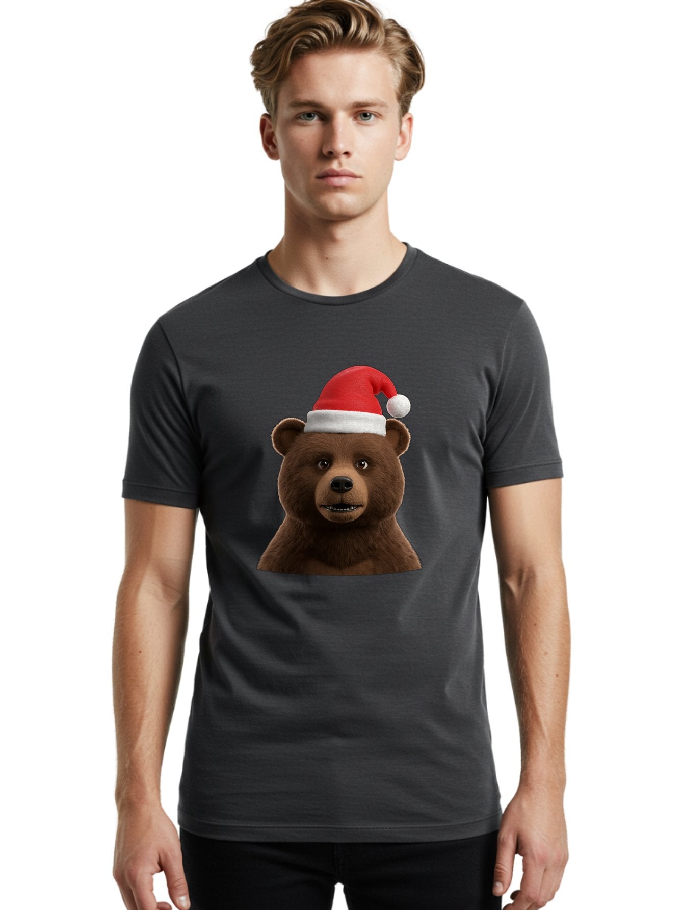 Brown-Bear-Santa-Hat Men'S Graphic Tee, 100% Cotton, Comfortable Casual Summer Wear, Machine Washable, Vintage Camera, Old Camera, Antique Camera, Black Camera, Classic Photography, Photography Equipment, Nostalgic Device, Film Camera, Bae925 29