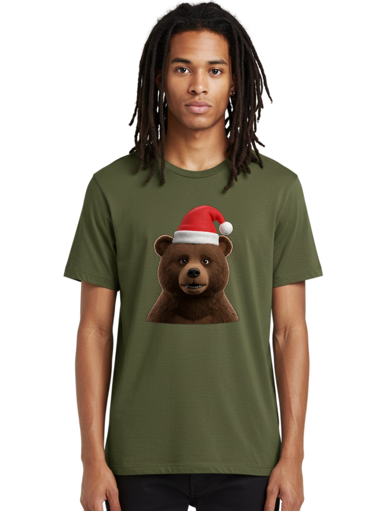 Brown-Bear-Santa-Hat Men'S Graphic Tee, 100% Cotton, Comfortable Casual Summer Wear, Machine Washable, Vintage Camera, Old Camera, Antique Camera, Black Camera, Classic Photography, Photography Equipment, Nostalgic Device, Film Camera, Bae925 17