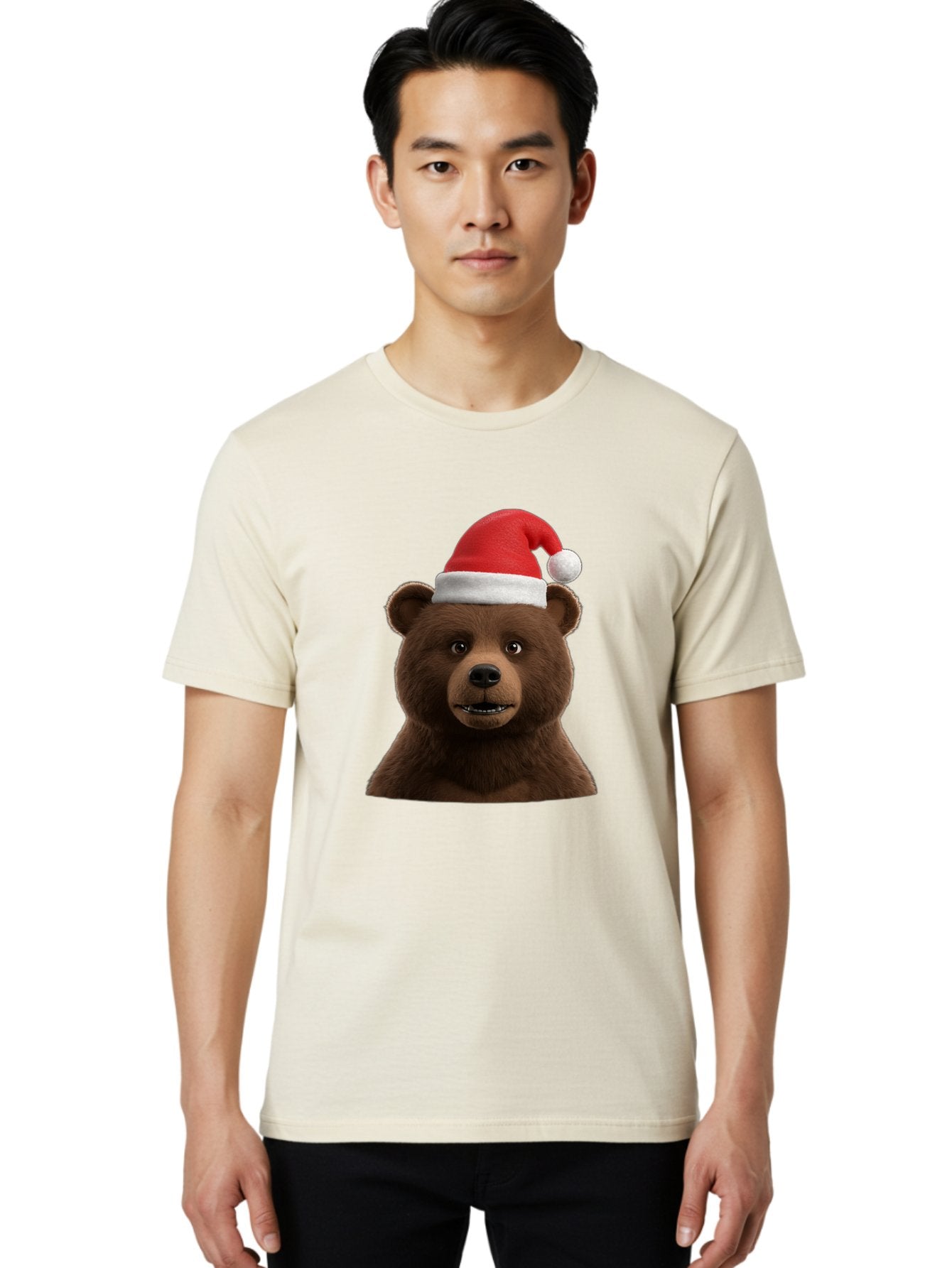 Brown-Bear-Santa-Hat Men'S Graphic Tee, 100% Cotton, Comfortable Casual Summer Wear, Machine Washable, Vintage Camera, Old Camera, Antique Camera, Black Camera, Classic Photography, Photography Equipment, Nostalgic Device, Film Camera, Bae925 28