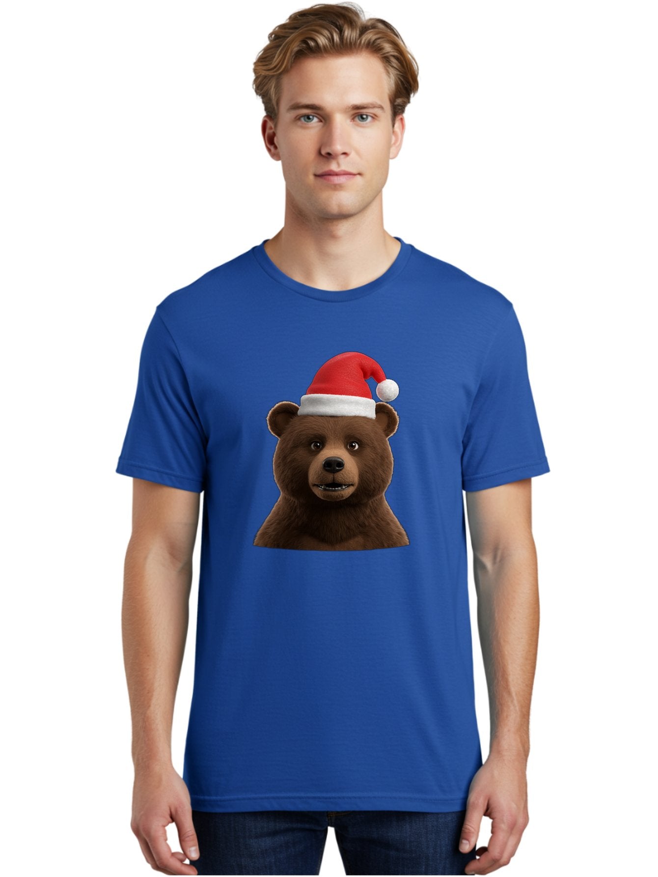 Brown-Bear-Santa-Hat Men'S Graphic Tee, 100% Cotton, Comfortable Casual Summer Wear, Machine Washable, Vintage Camera, Old Camera, Antique Camera, Black Camera, Classic Photography, Photography Equipment, Nostalgic Device, Film Camera, Bae925 23