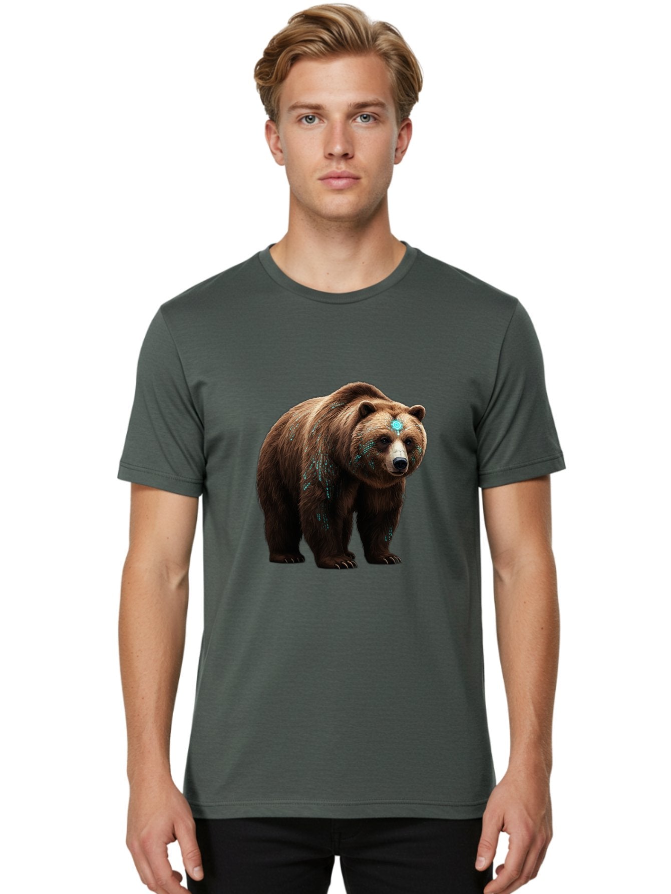 Brown-Bear-With-Blue-Markings Men'S Graphic Tee, 100% Cotton, Comfortable Casual Summer Wear, Machine Washable, Vintage Camera, Old Camera, Antique Camera, Black Camera, Classic Photography, Photography Equipment, Nostalgic Device, Bae927 21