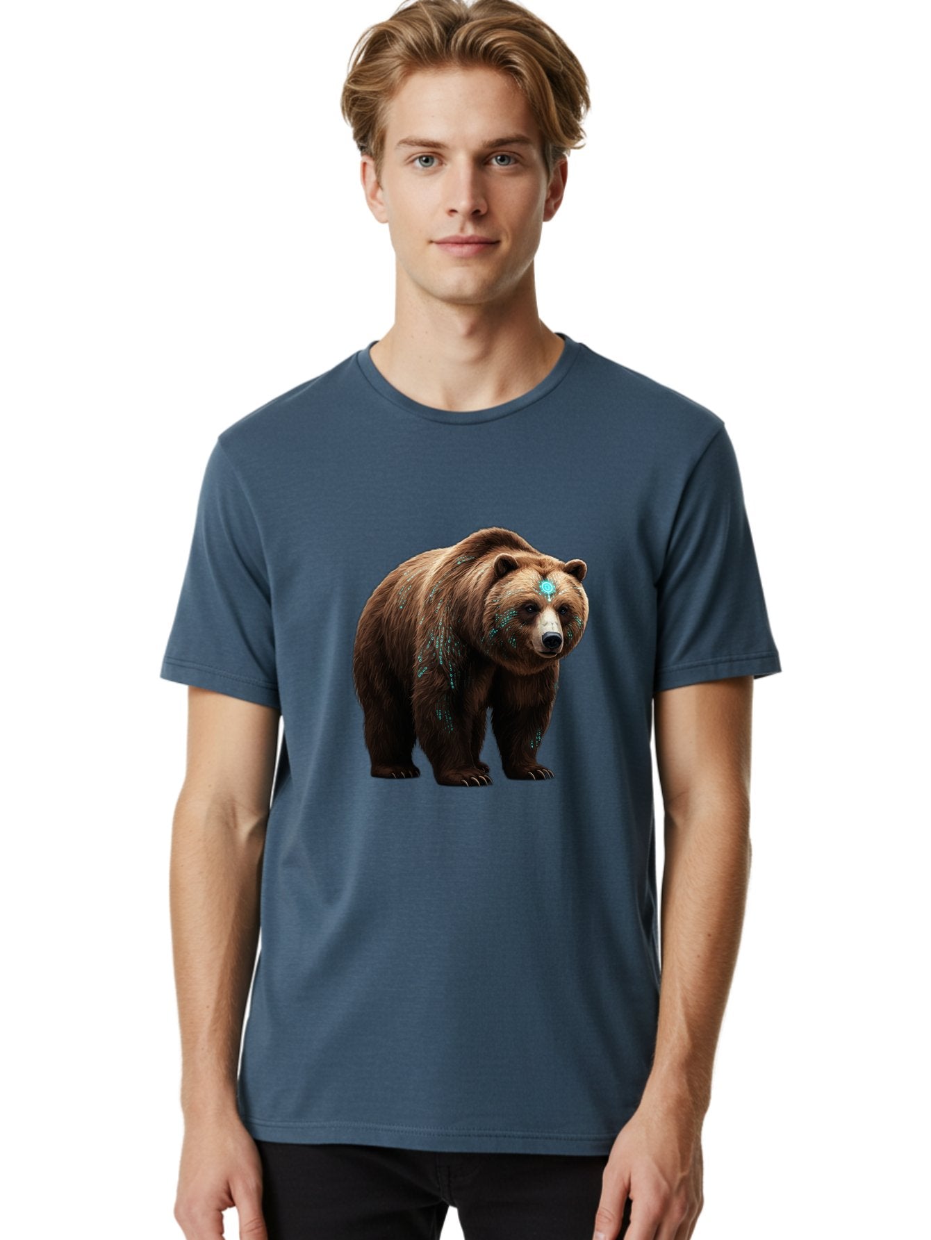 Brown-Bear-With-Blue-Markings Men'S Graphic Tee, 100% Cotton, Comfortable Casual Summer Wear, Machine Washable, Vintage Camera, Old Camera, Antique Camera, Black Camera, Classic Photography, Photography Equipment, Nostalgic Device, Bae927 16