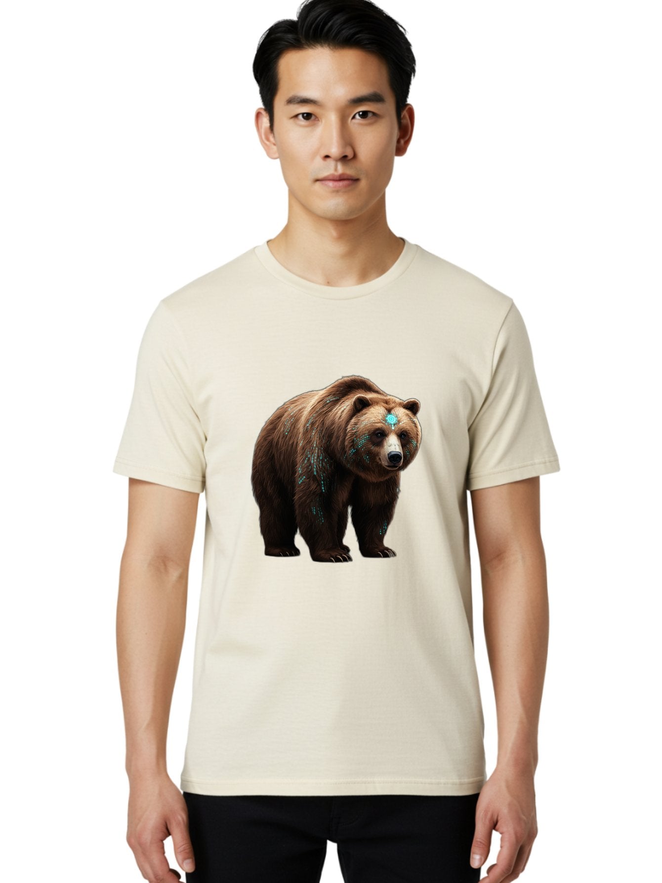 Brown-Bear-With-Blue-Markings Men'S Graphic Tee, 100% Cotton, Comfortable Casual Summer Wear, Machine Washable, Vintage Camera, Old Camera, Antique Camera, Black Camera, Classic Photography, Photography Equipment, Nostalgic Device, Bae927 24