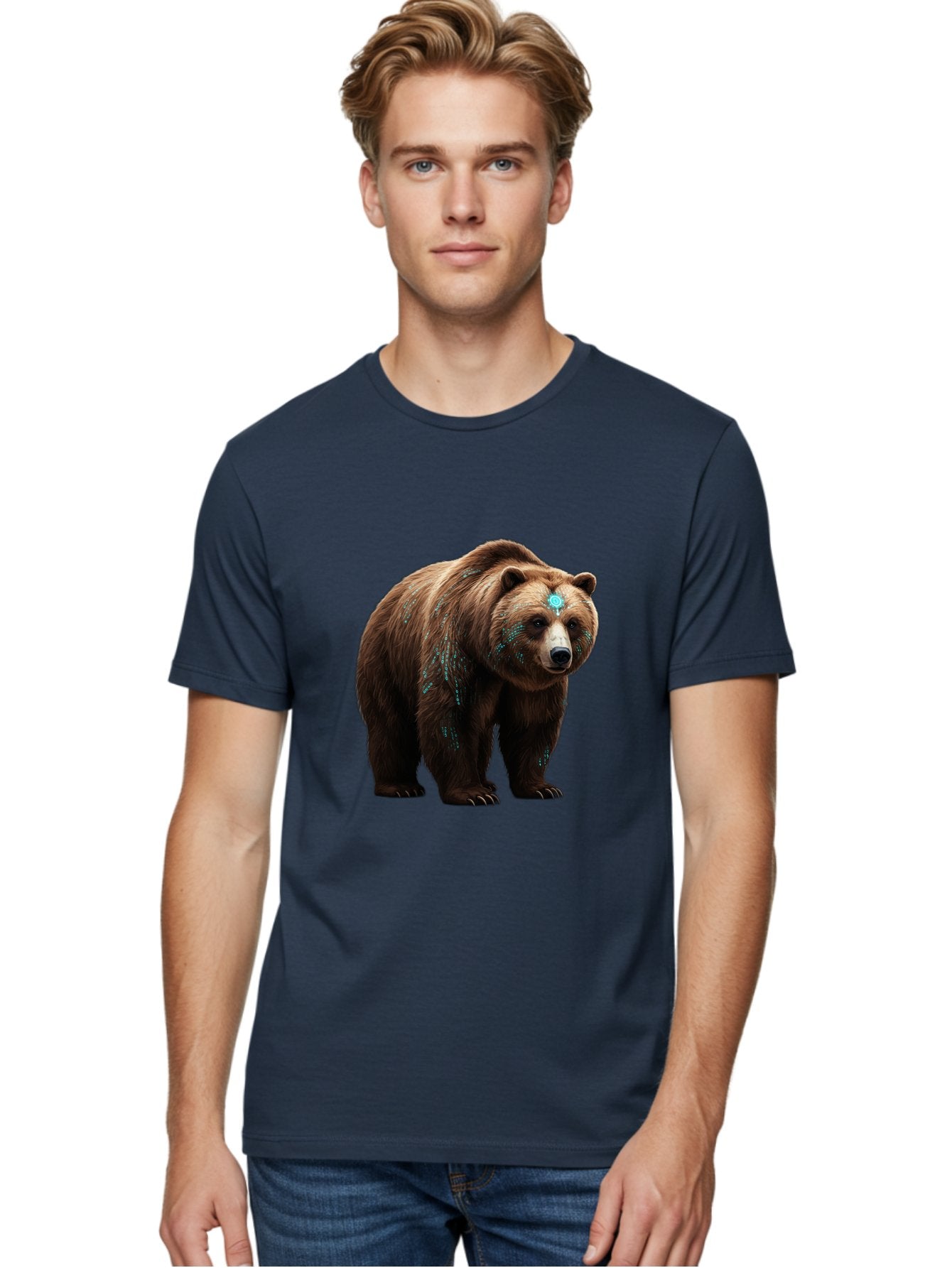 Brown-Bear-With-Blue-Markings Men'S Graphic Tee, 100% Cotton, Comfortable Casual Summer Wear, Machine Washable, Vintage Camera, Old Camera, Antique Camera, Black Camera, Classic Photography, Photography Equipment, Nostalgic Device, Bae927 23