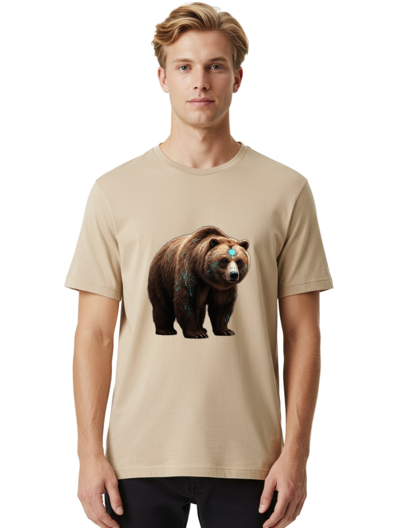 Brown-Bear-With-Blue-Markings Men'S Graphic Tee, 100% Cotton, Comfortable Casual Summer Wear, Machine Washable, Vintage Camera, Old Camera, Antique Camera, Black Camera, Classic Photography, Photography Equipment, Nostalgic Device, Bae927 18
