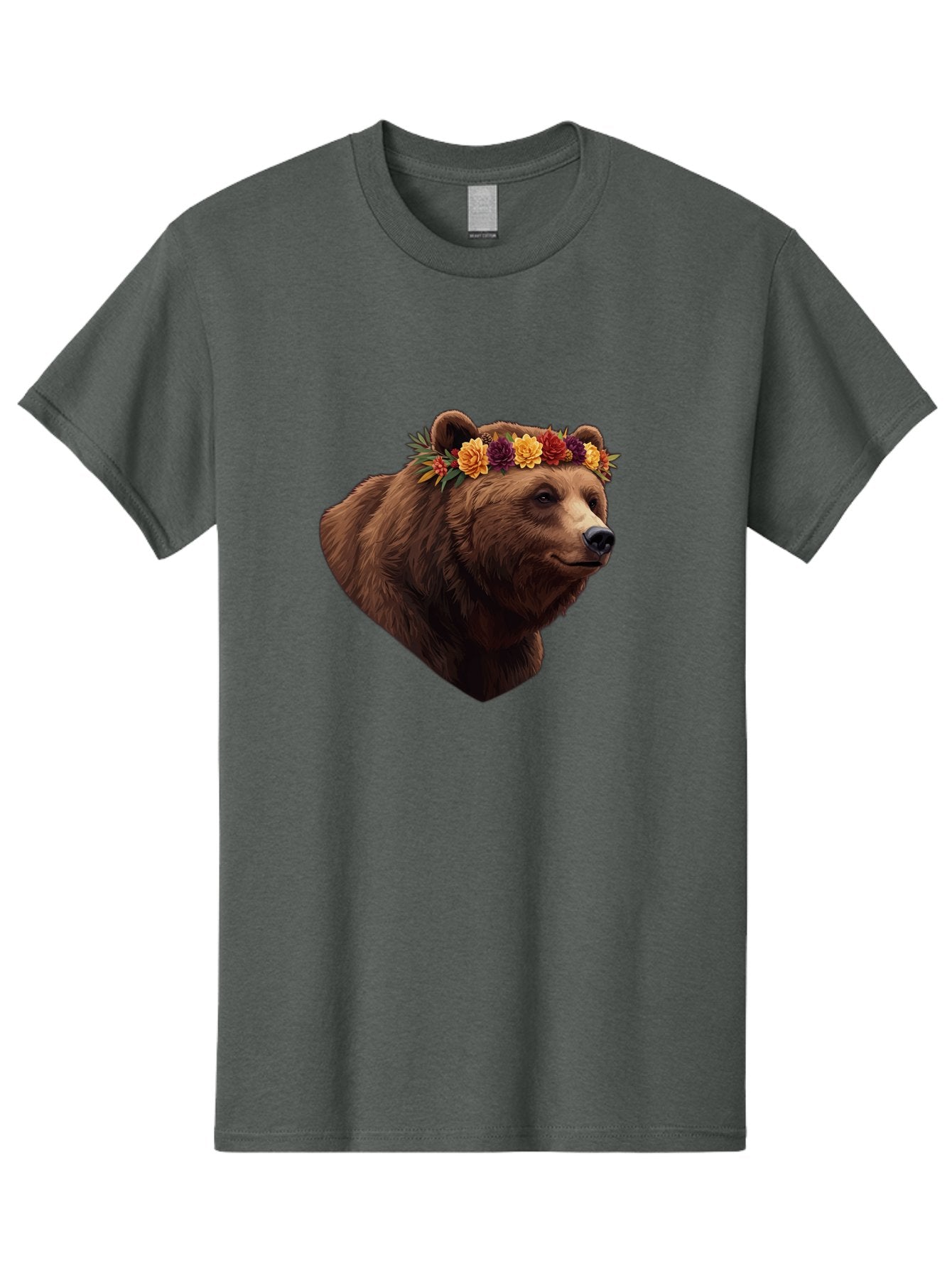 Brown-Bear-With-Flower-Crown Men'S Graphic Tee, 100% Cotton, Comfortable Casual Summer Wear, Machine Washable, Vintage Camera, Old Camera, Antique Camera, Black Camera, Classic Photography, Photography Equipment, Nostalgic Device, Film Camera, Bae928 9
