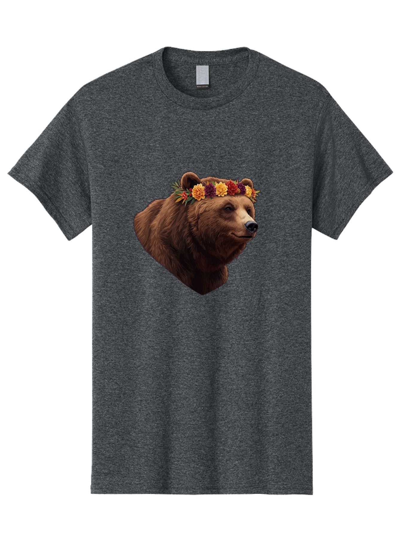 Brown-Bear-With-Flower-Crown Men'S Graphic Tee, 100% Cotton, Comfortable Casual Summer Wear, Machine Washable, Vintage Camera, Old Camera, Antique Camera, Black Camera, Classic Photography, Photography Equipment, Nostalgic Device, Film Camera, Bae928 6