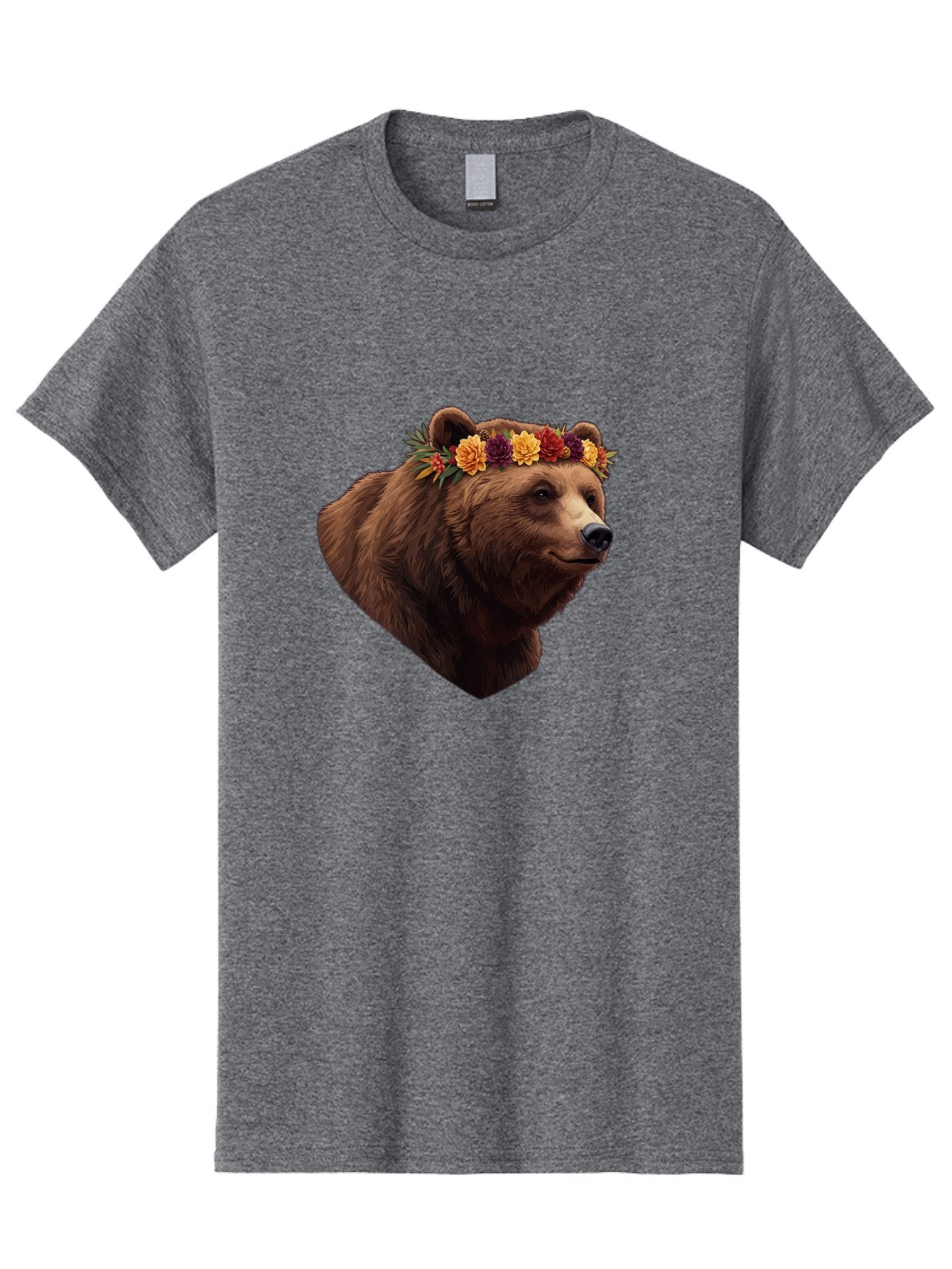 Brown-Bear-With-Flower-Crown Men'S Graphic Tee, 100% Cotton, Comfortable Casual Summer Wear, Machine Washable, Vintage Camera, Old Camera, Antique Camera, Black Camera, Classic Photography, Photography Equipment, Nostalgic Device, Film Camera, Bae928 12