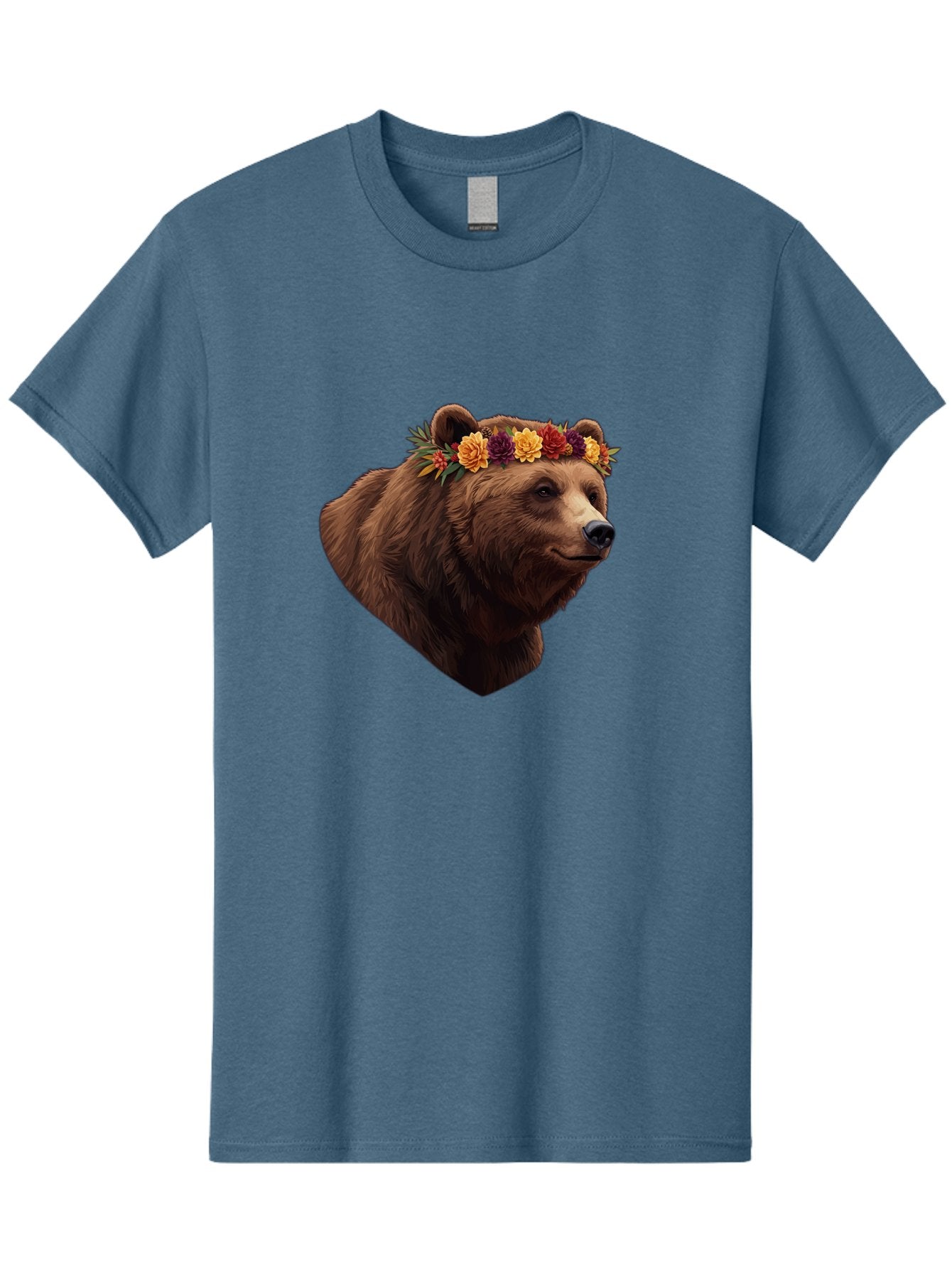 Brown-Bear-With-Flower-Crown Men'S Graphic Tee, 100% Cotton, Comfortable Casual Summer Wear, Machine Washable, Vintage Camera, Old Camera, Antique Camera, Black Camera, Classic Photography, Photography Equipment, Nostalgic Device, Film Camera, Bae928 15