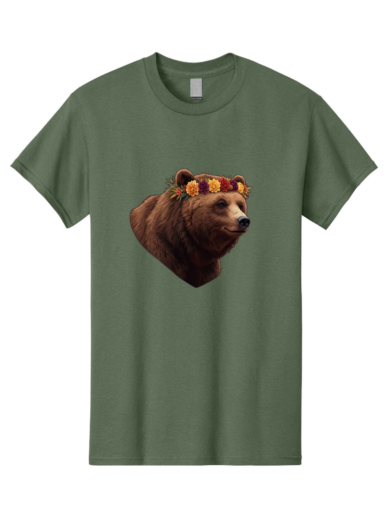 Brown-Bear-With-Flower-Crown Men'S Graphic Tee, 100% Cotton, Comfortable Casual Summer Wear, Machine Washable, Vintage Camera, Old Camera, Antique Camera, Black Camera, Classic Photography, Photography Equipment, Nostalgic Device, Film Camera, Bae928 3