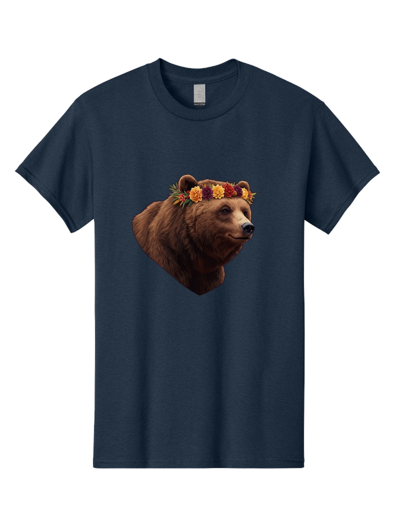 Brown-Bear-With-Flower-Crown Men'S Graphic Tee, 100% Cotton, Comfortable Casual Summer Wear, Machine Washable, Vintage Camera, Old Camera, Antique Camera, Black Camera, Classic Photography, Photography Equipment, Nostalgic Device, Film Camera, Bae928 11
